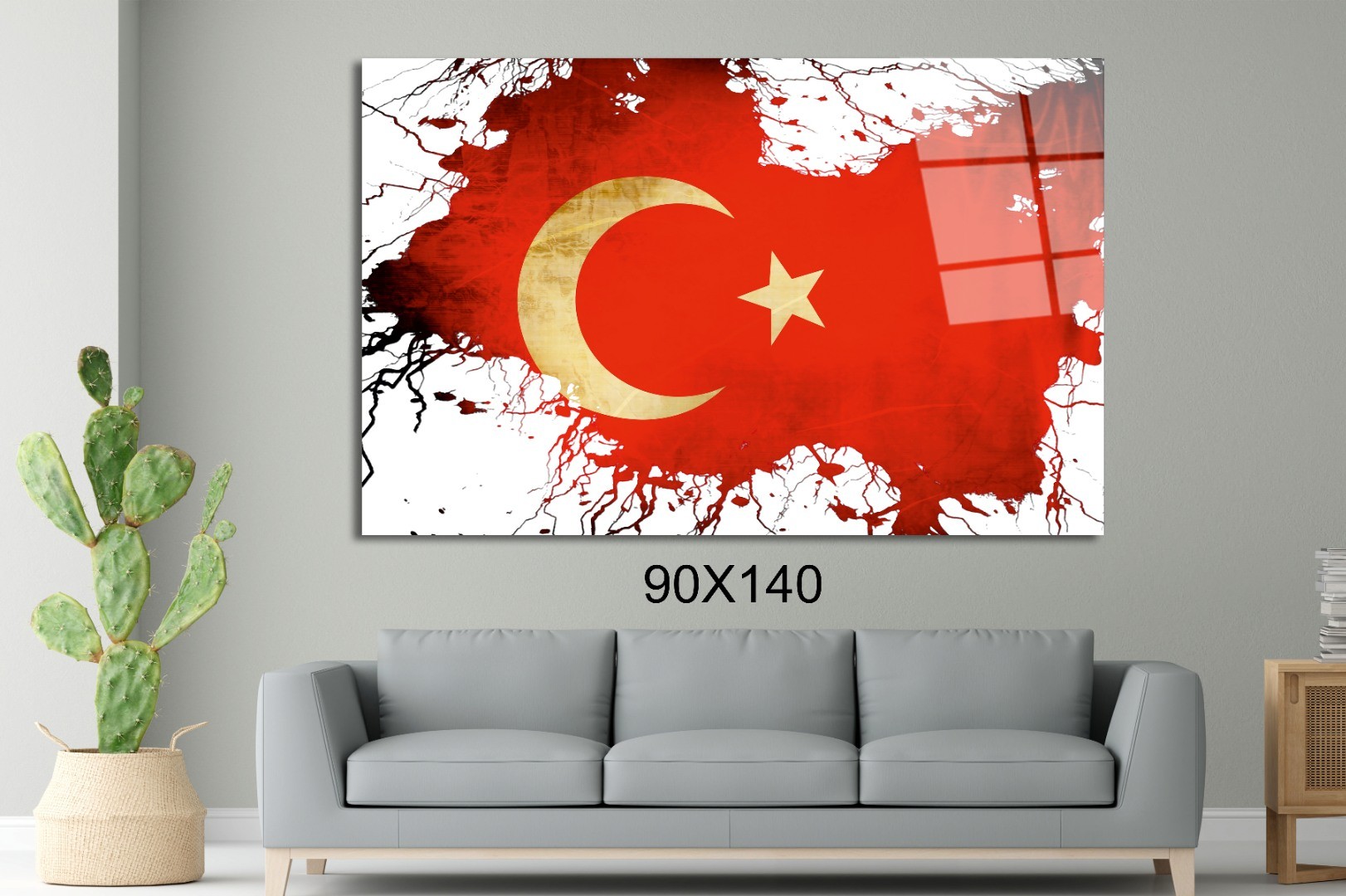 Bayrak 4 Atatürk Ve Türkiye Cam Tablo #PCT0544
