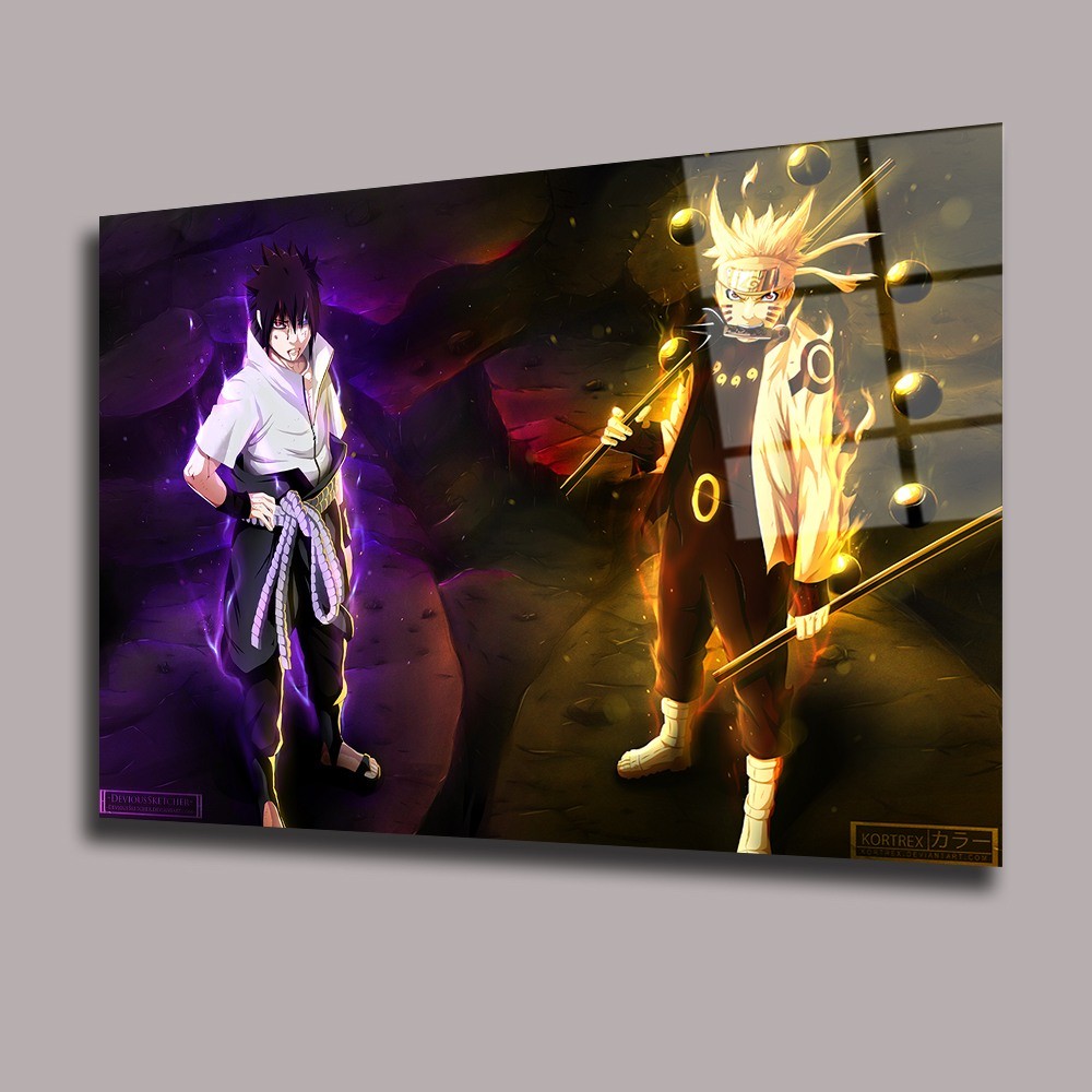Naruto Uzumaki ve Sasuke Uchiha Anime Cam Tablo  #PCT0480