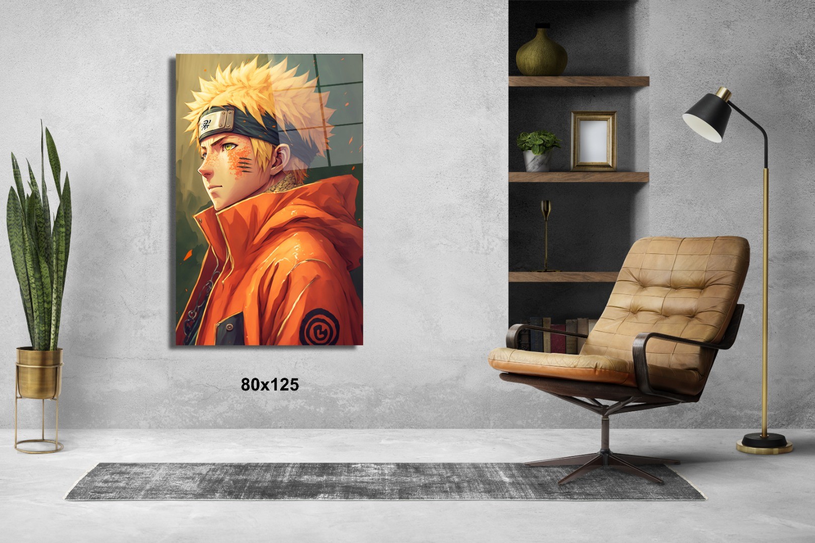 Sarı Naruto Uzumaki Anime Cam Tablo  #PCT0479