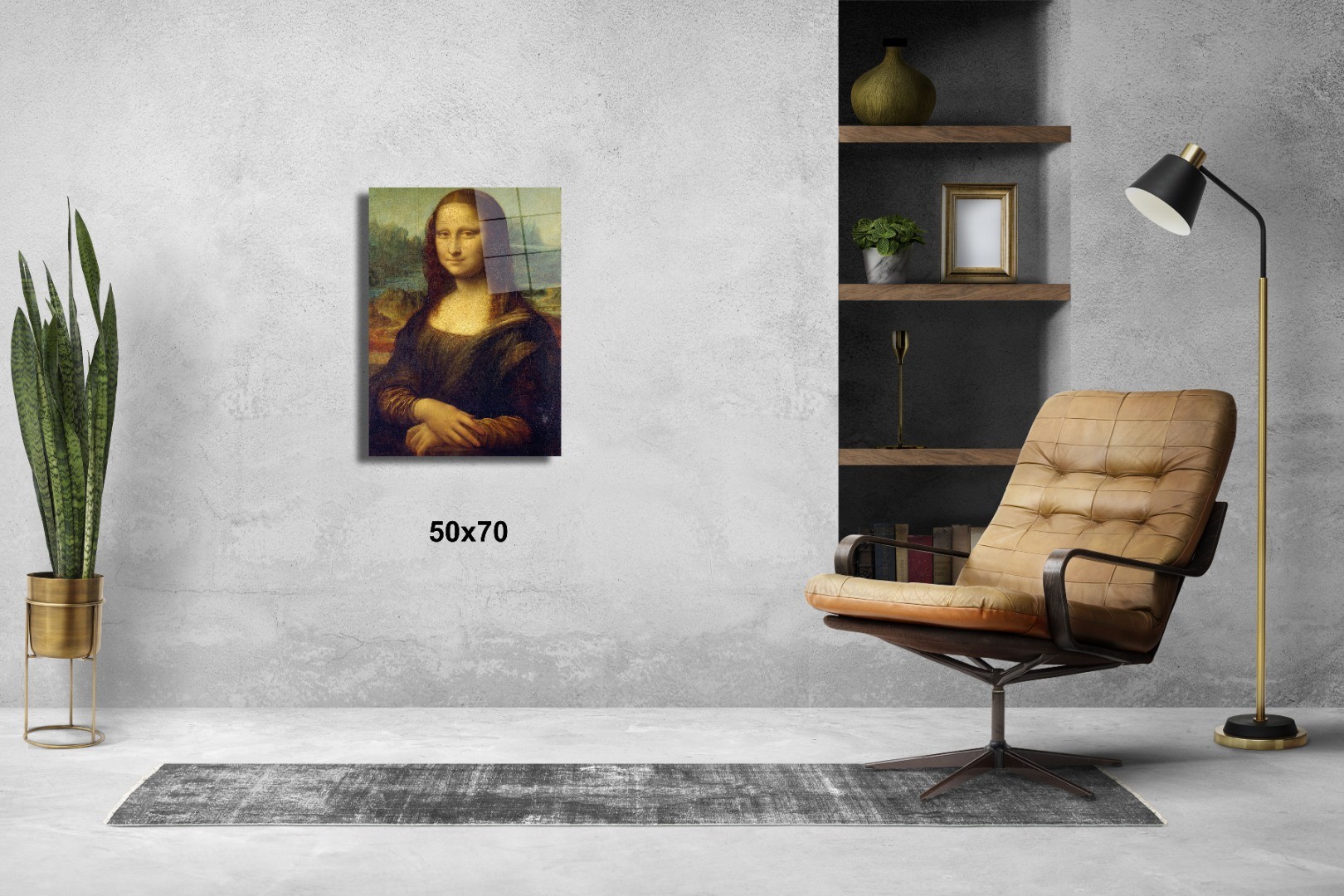 Mona Lisa Başyapıtlar Cam Tablo #PCT0554