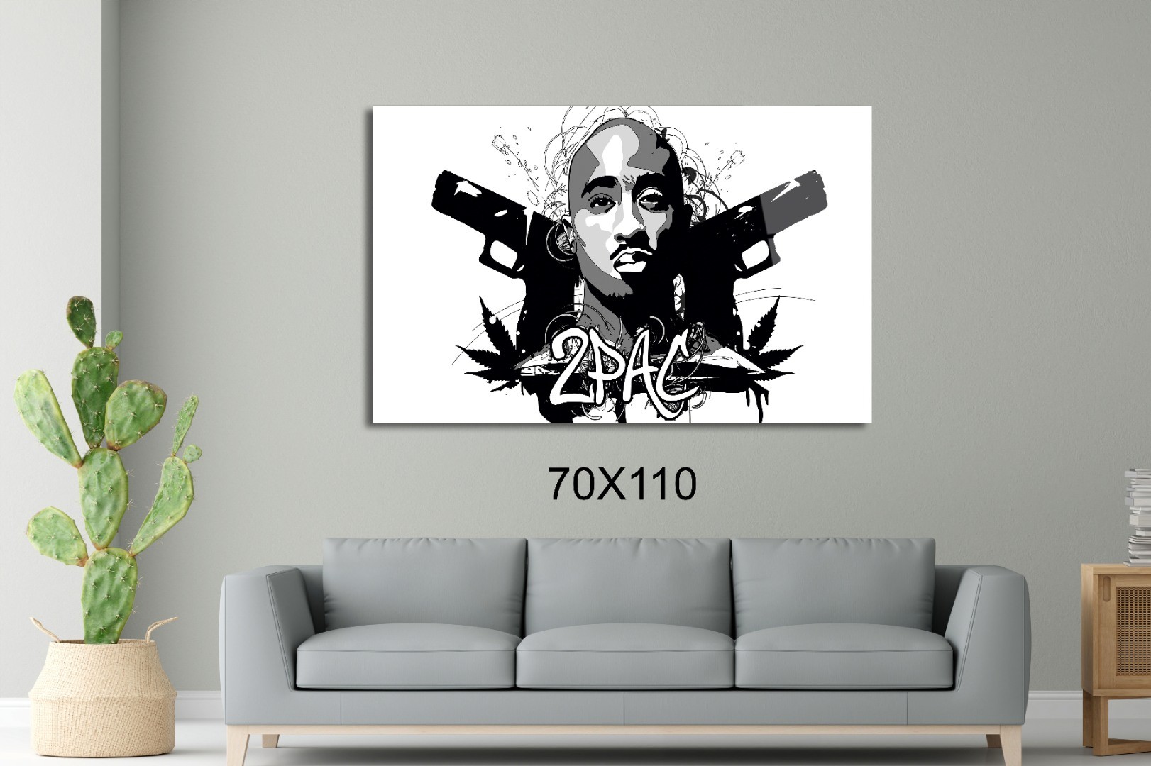 Tupac Shakur  glock 2pac Sinema Ve Ünlüler Cam Tablo #PCT0939