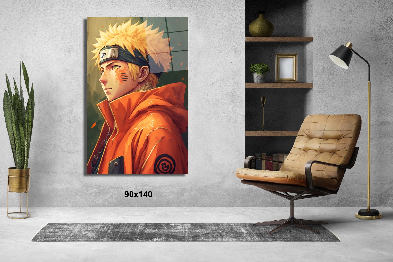 Sarı Naruto Uzumaki Anime Cam Tablo  #PCT0479