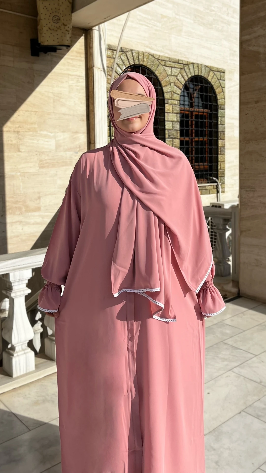 Medine İpeği Şallı Namaz Elbisesi Ferace