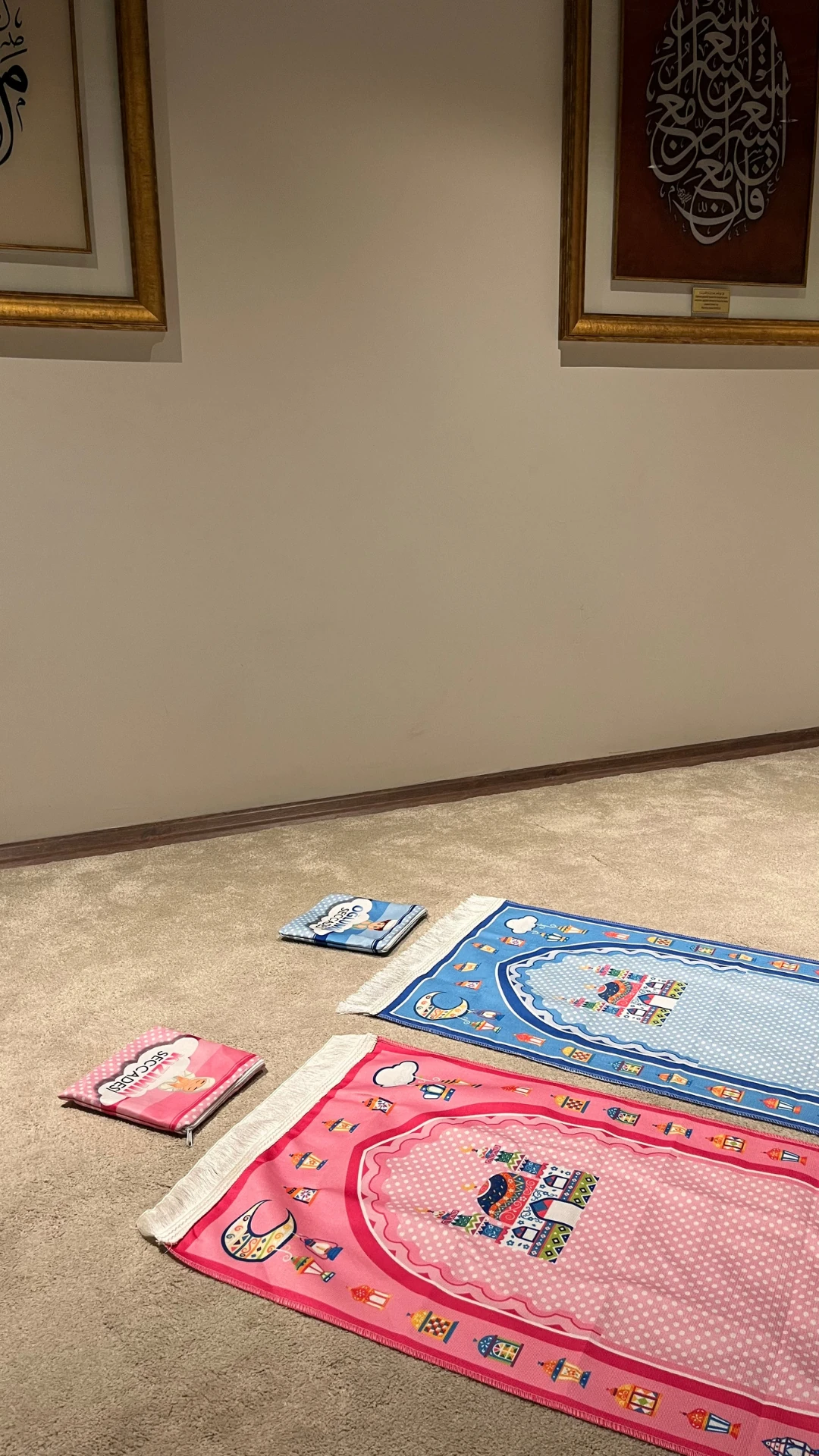 Paksu Collection Kaymaz Taban Çantalı Çocuk Seccadesi - Erkek Çocuk Seccadesi - Mavi