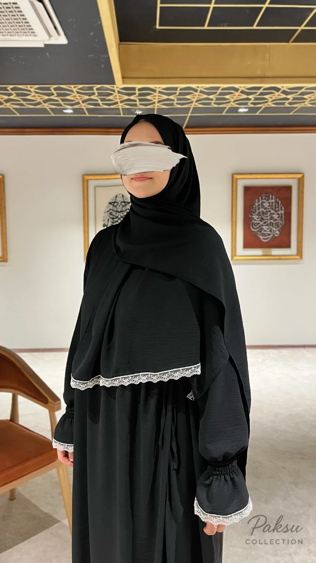 Sultan Koleksiyon Kruvaze Namaz Elbisesi Ferace - Siyah