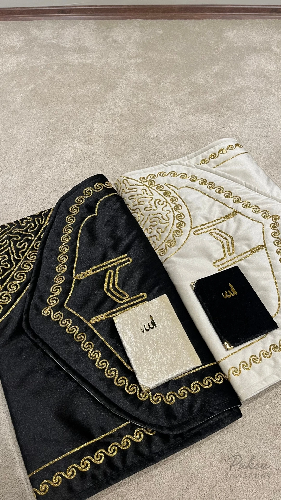 Kalpli Çift Seccadesi Seti – Meşk Koleksiyonu