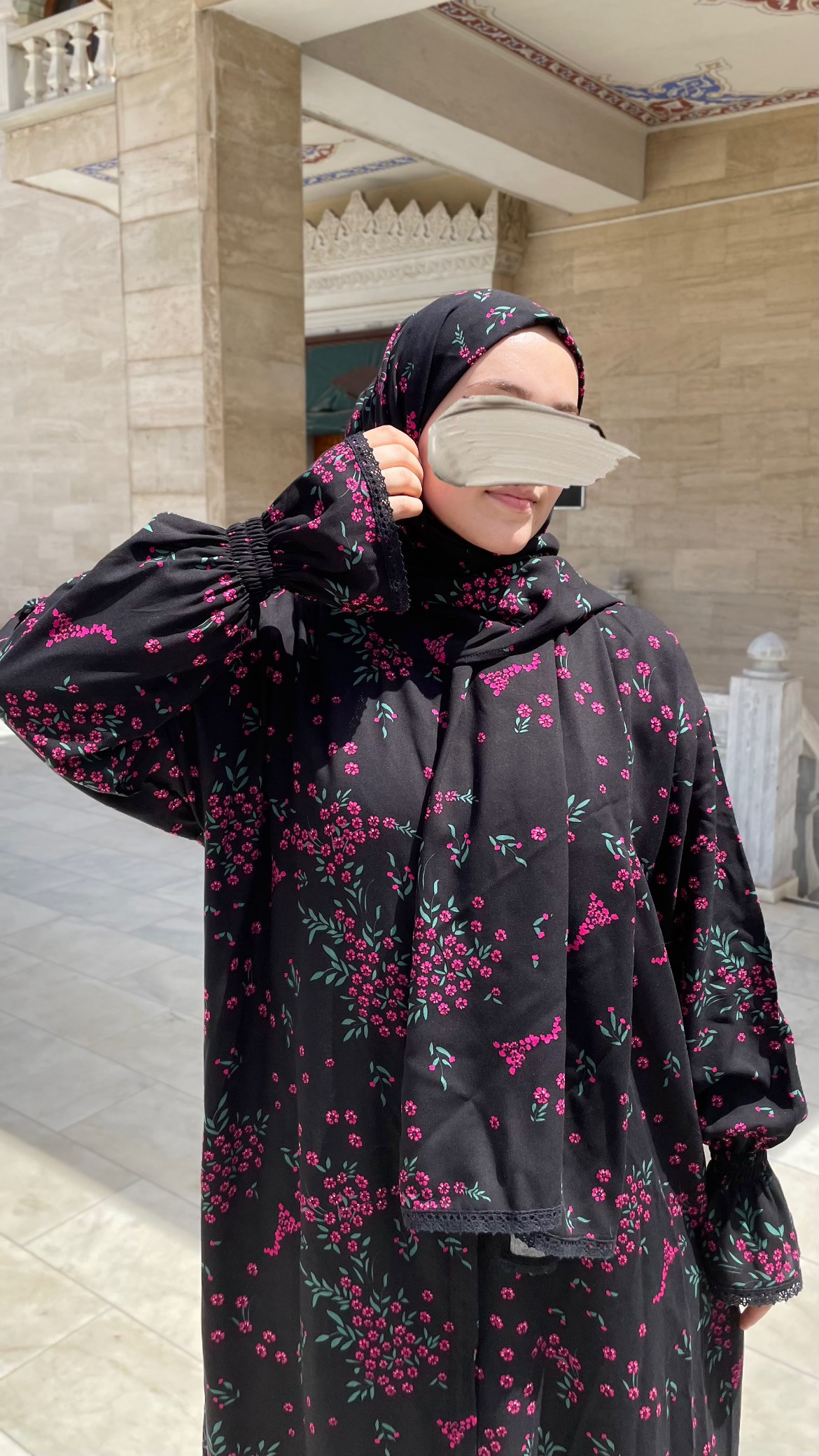Fermuarlı Pamuklu Namaz Elbisesi Rüya ( Color Flowers Koleksiyon)