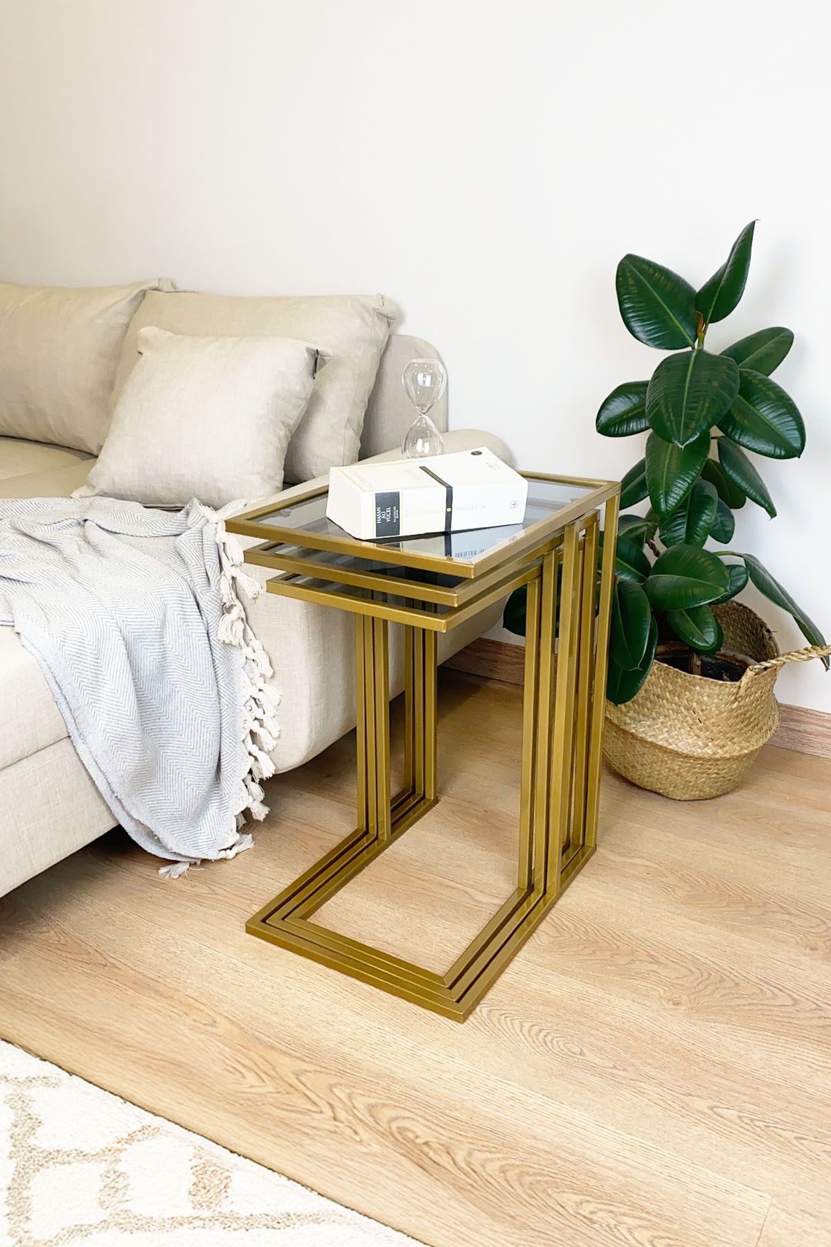 İbiza C Zigon Sehpa - Gold