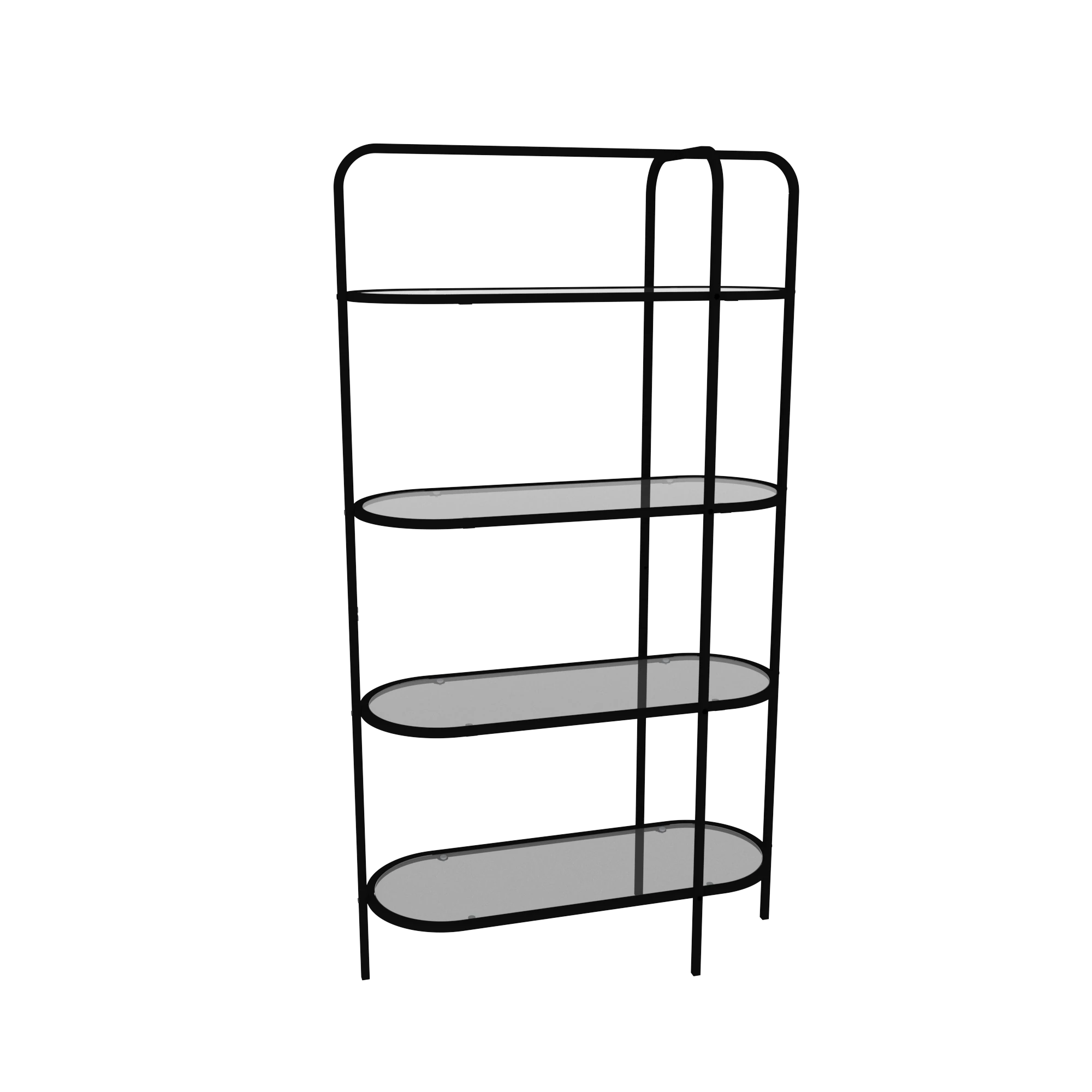  Likya Kitaplık Siyah - Şeffaf Temperli Kırılmaz Camlı