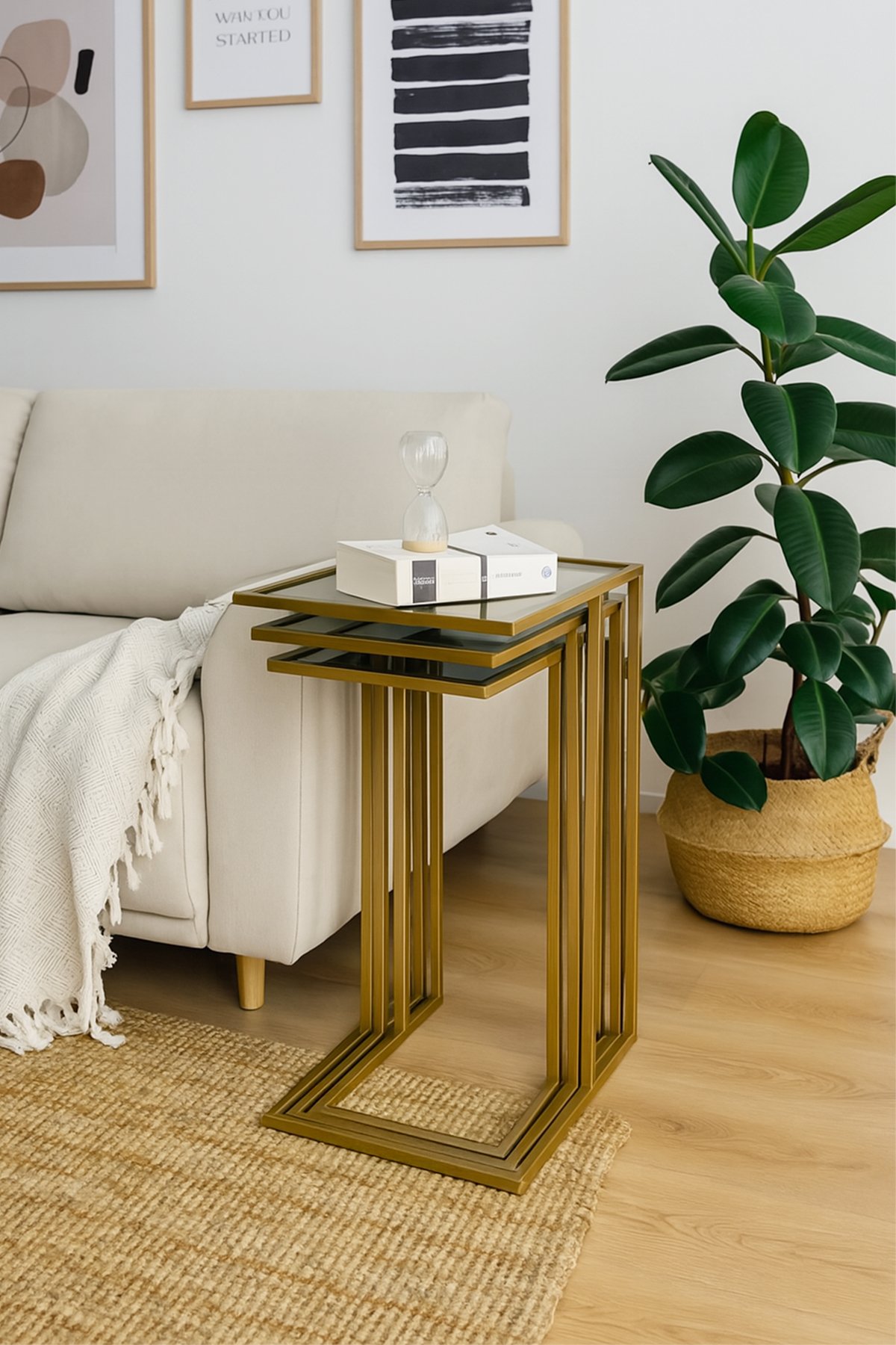 İbiza C Zigon Sehpa - Gold