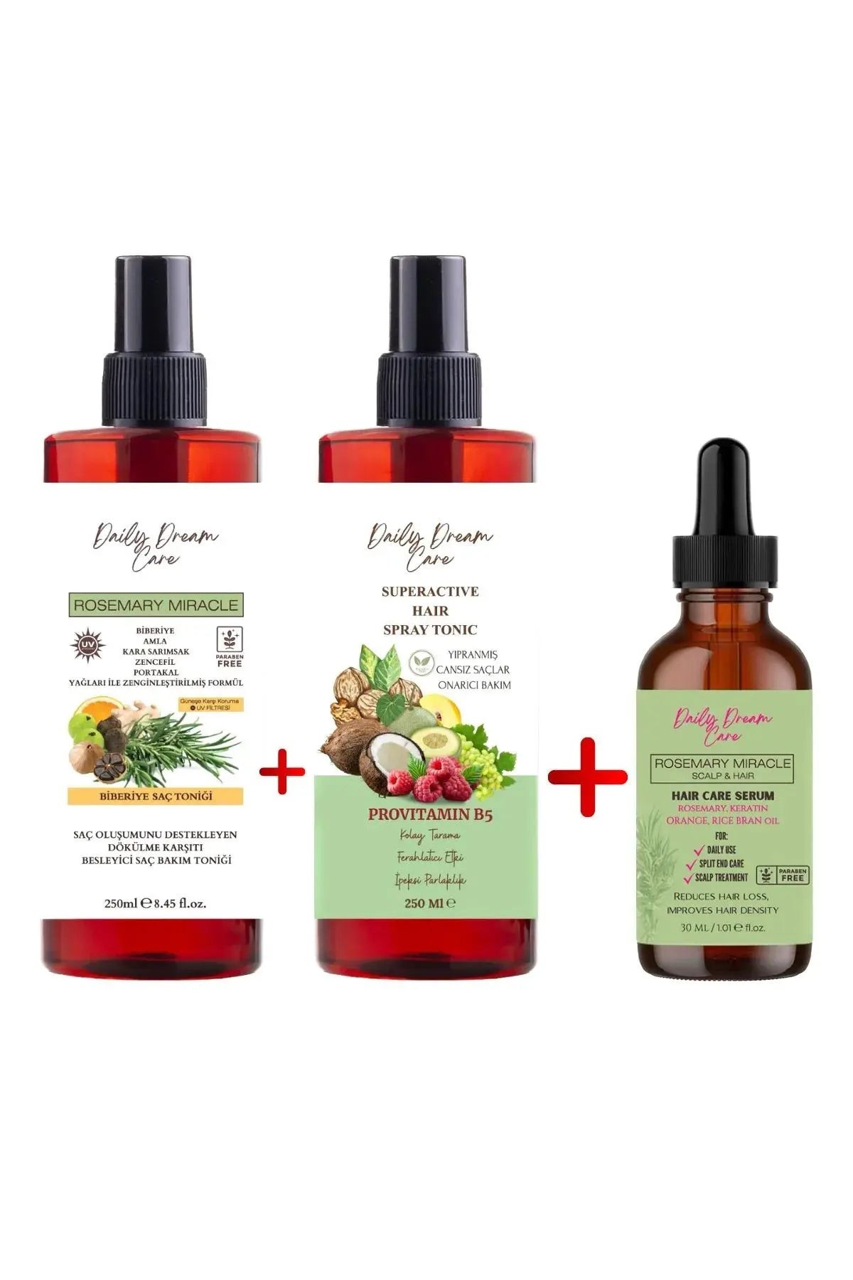 Daily Dream Care Set - A Rosemary Nourishing and Protective Treatment + Anti-shedding Hair Spray Tonic + Rosemary Repairing Serum