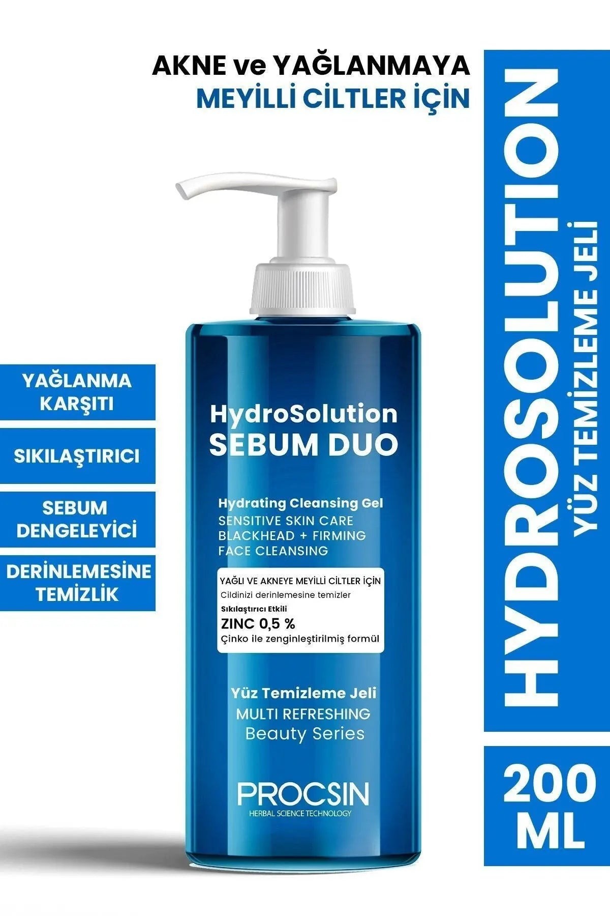 Hydrosolution Niacinamide Facial Cleansing Gel for Oily and Acne Prone Skin 200 ml