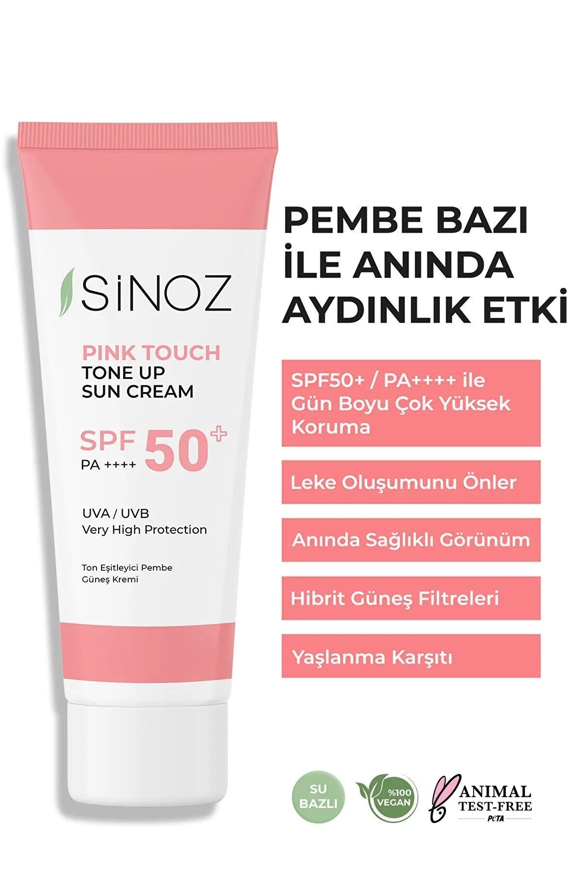 Pink Touch SPF 50 Skin Brightening Tone Equalizing Pink Face Sun Cream 50 ml For All Skins