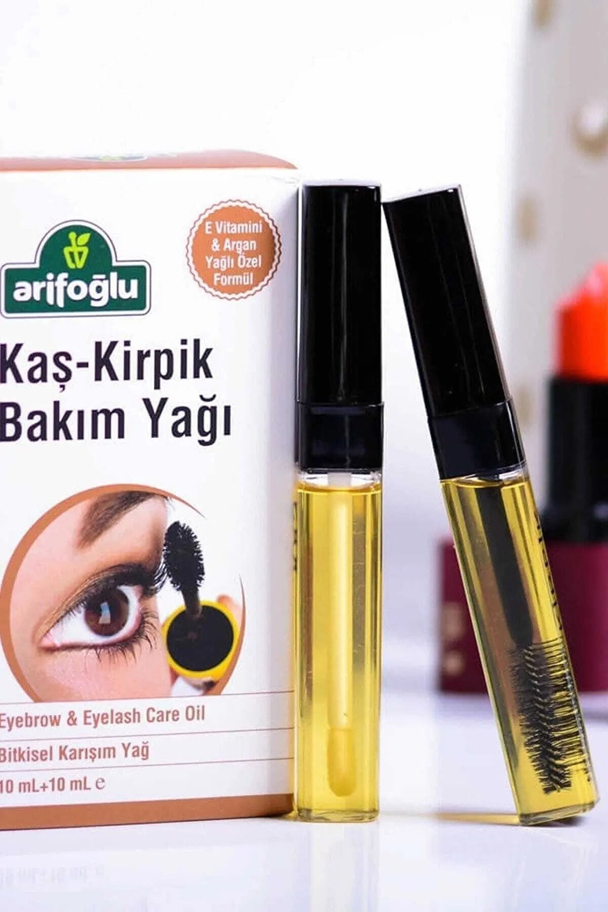 Eyebrow Eyelash Care Oil 10 ml + 10 ml - With Argan Oil & Natural Vitamin E