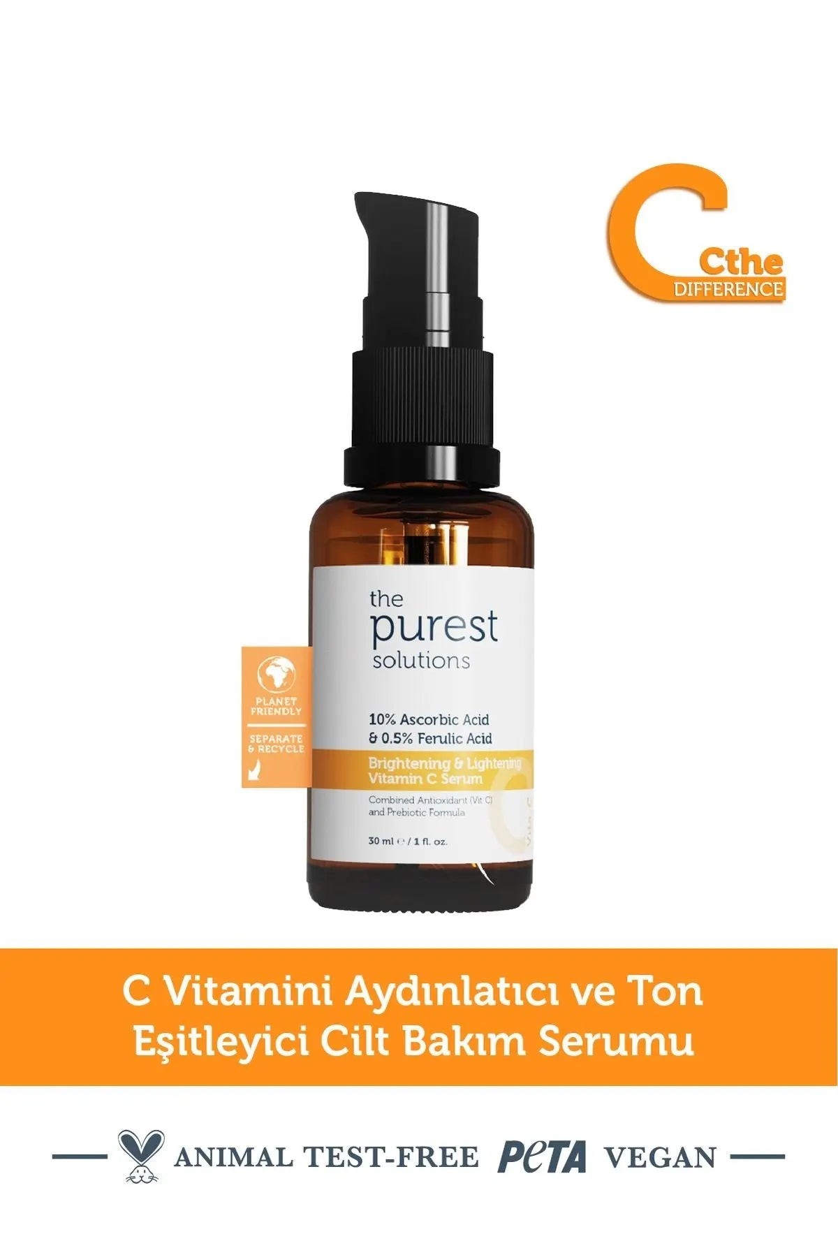 Vit C Brightening and Tone Equalizing Care Serum 30 ml 10% Ascorbic Acid & Ferulic Acid 0.5%