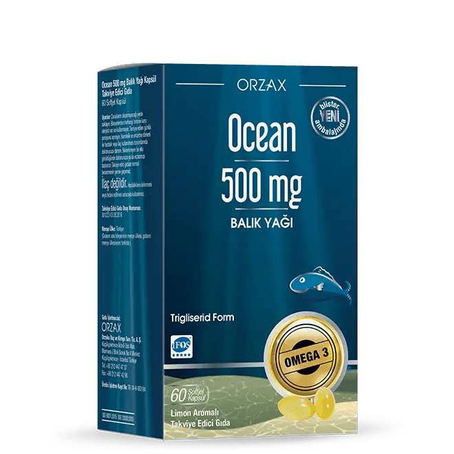 Ocean Plus 500 mg Pure Fish Oil Lemon Flavoured 60 Capsules