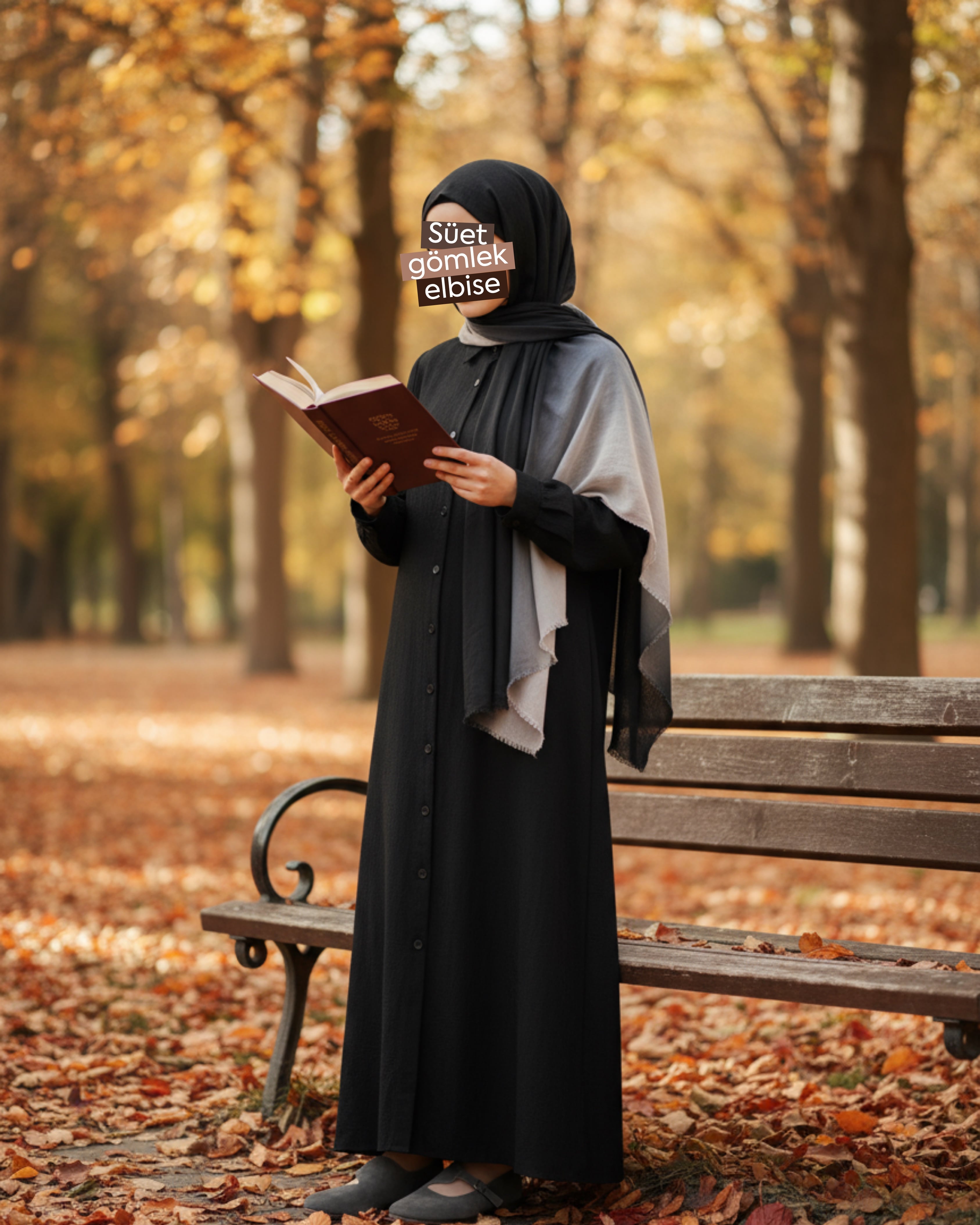 SÜET GÖMLEK ELBİSE - SİYAH