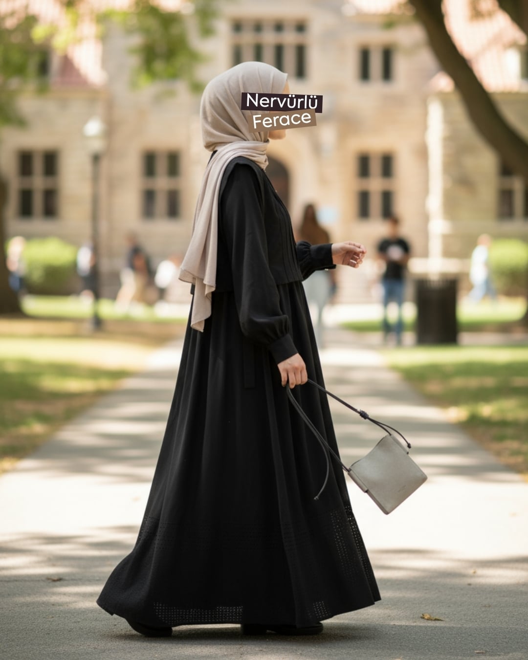 NERVÜRLÜ KUPRA FERACE - SİYAH
