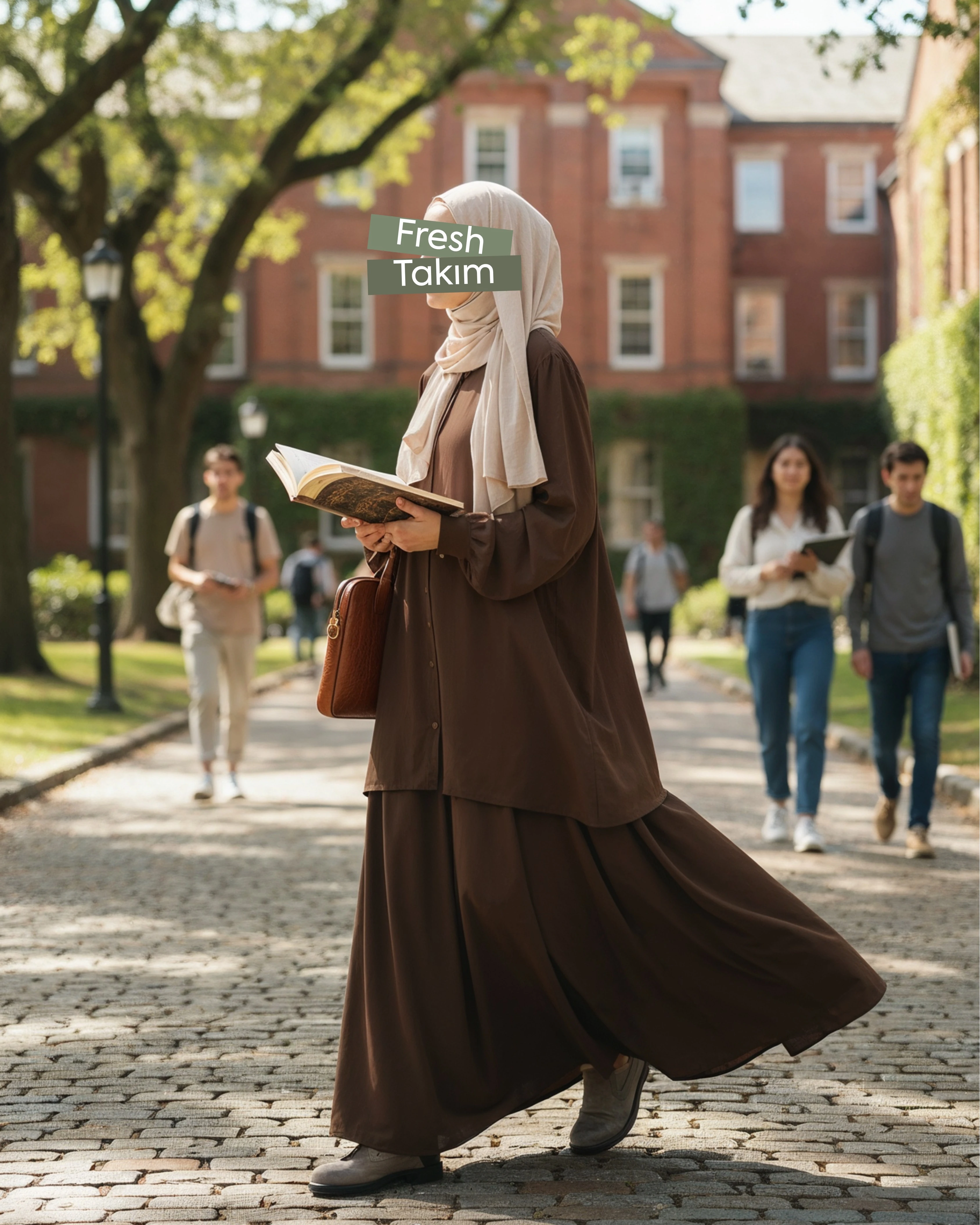 FRESH ETEKLİ TAKIM - KAHVERENGİ