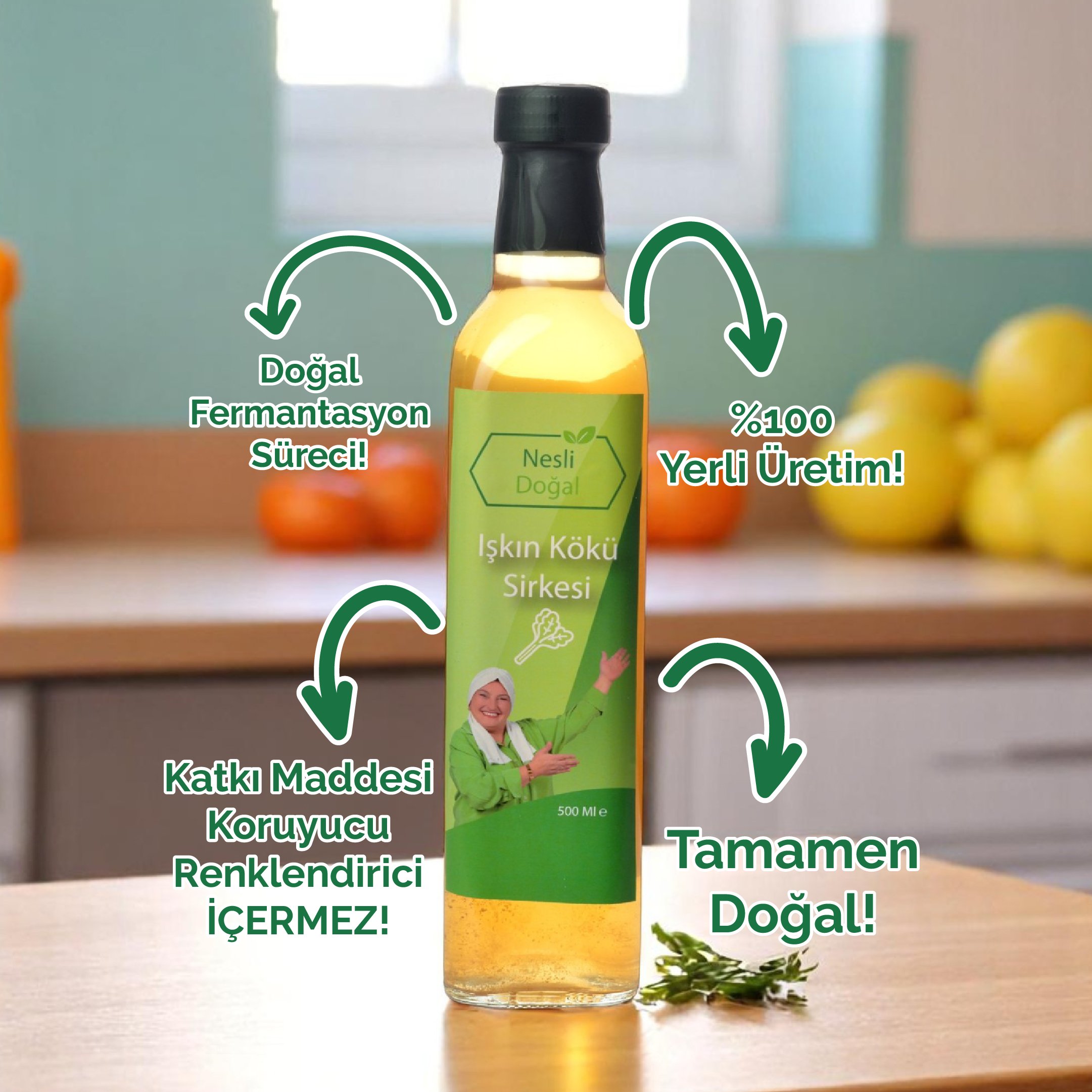 Işkın Kökü Sirkesi 500 Ml