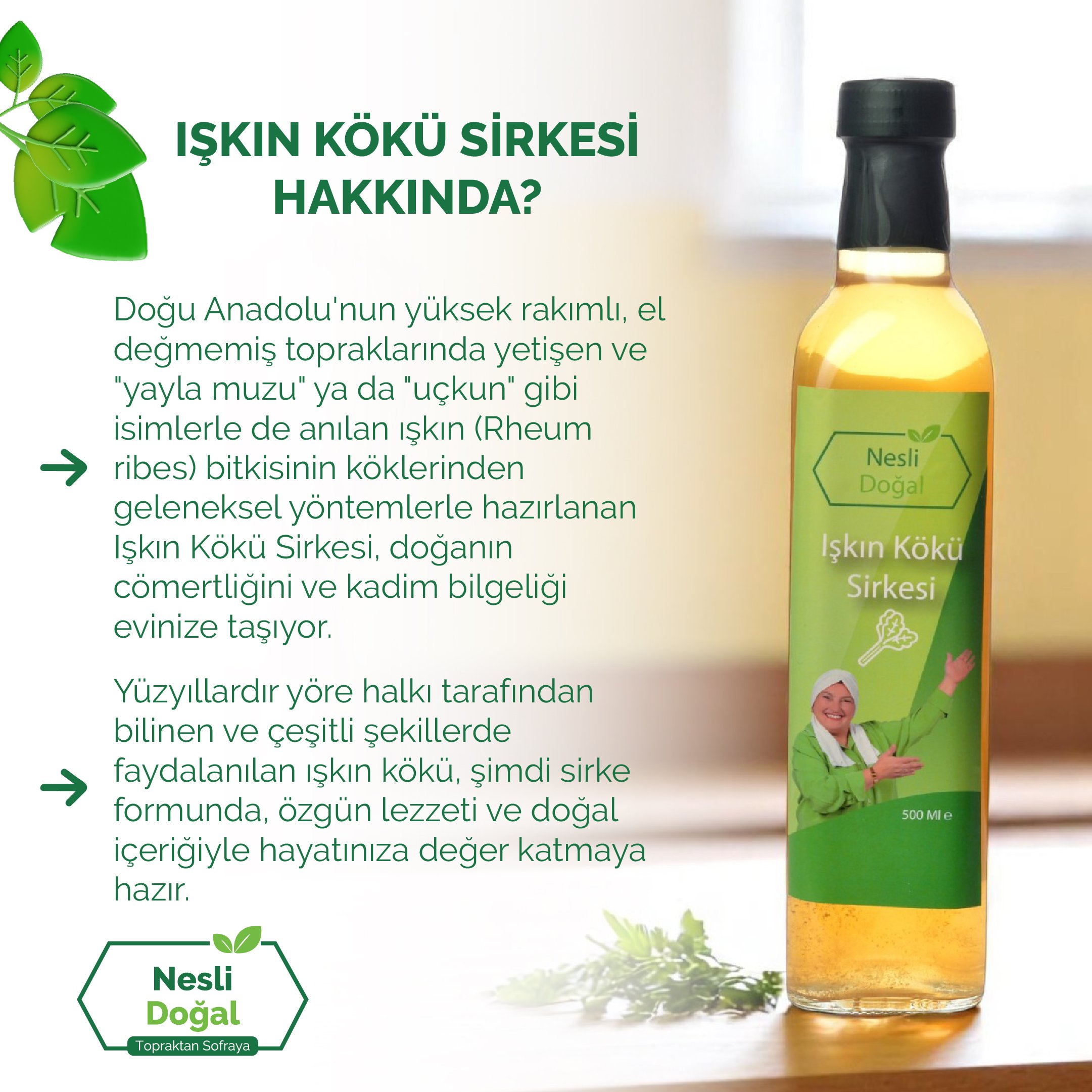 Işkın Kökü Sirkesi 500 Ml