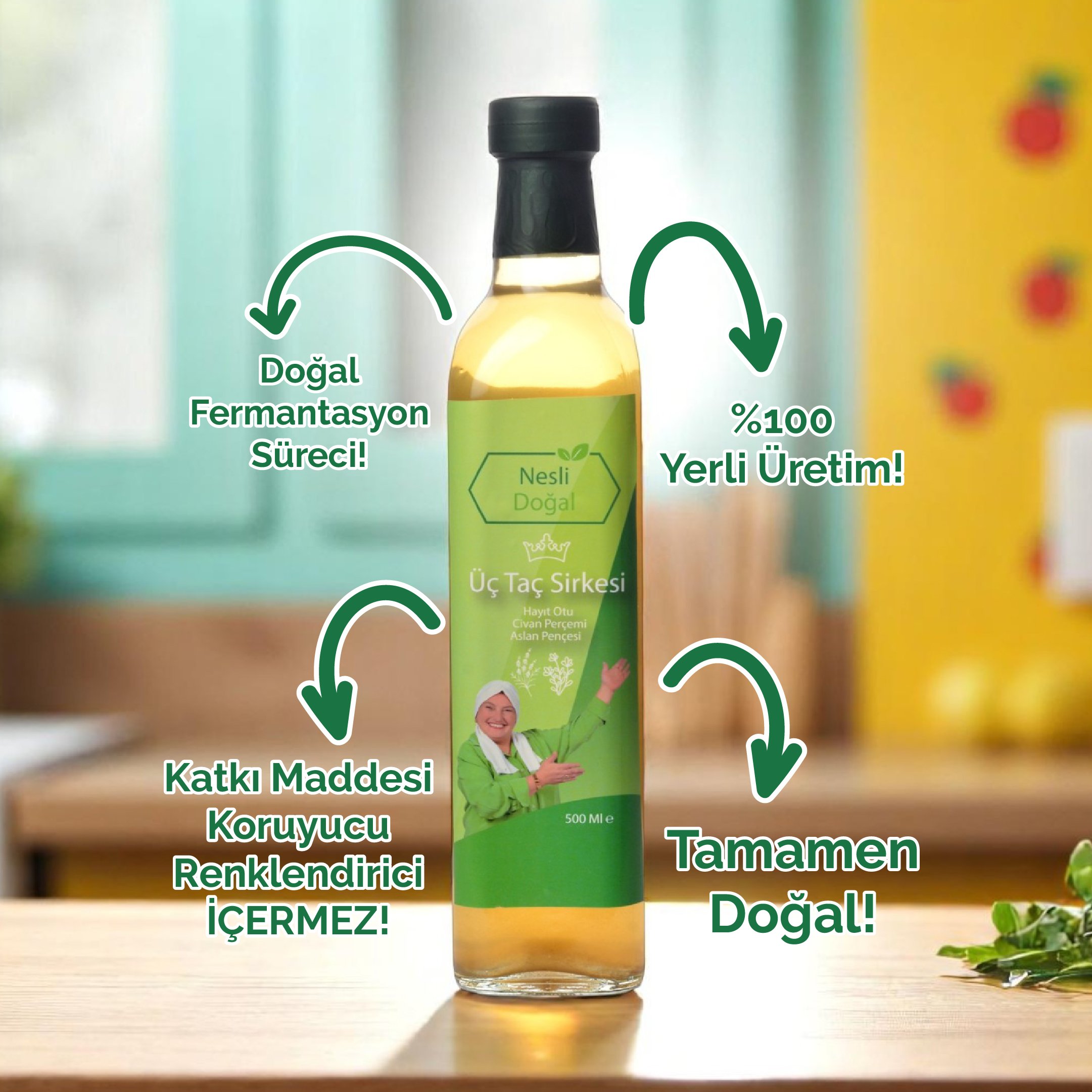 Kadınlara Özel Üç Taç Sirkesi 500 Ml