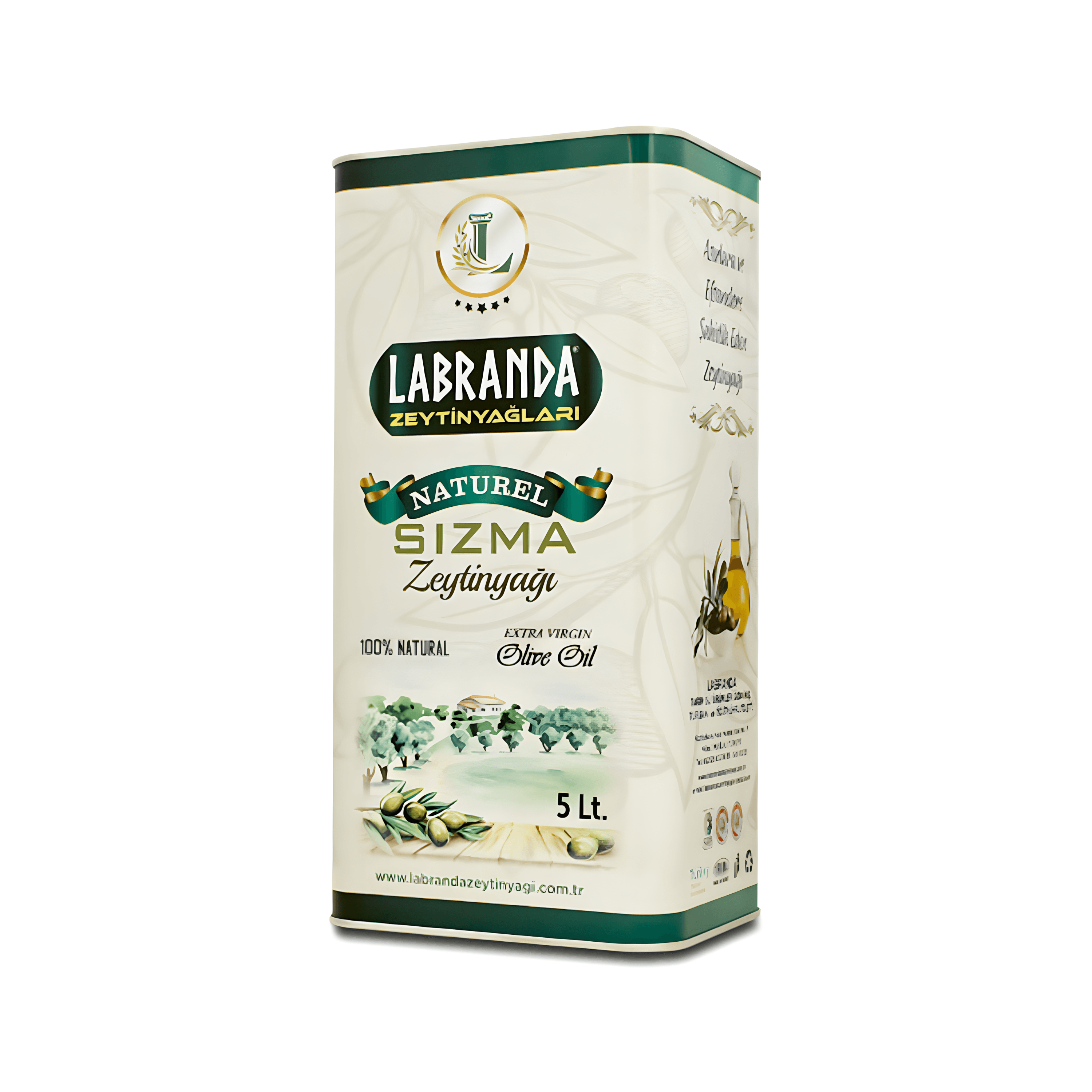 Labranda Natürel Sızma Zeytinyağı 5 lt - Extra Virgin - Teneke