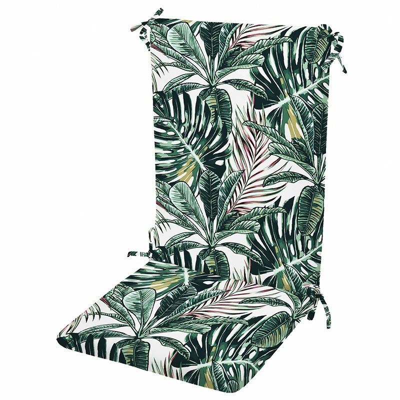 Tropikal Desenli Masa Sandalye Minderi Oturma 42-42-5 cm Sırt 42-52-5 cm