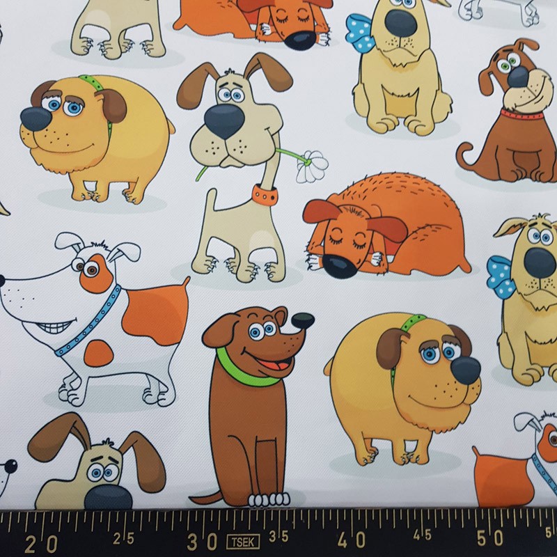 Köpek Desenli Döşemelik Kumaş