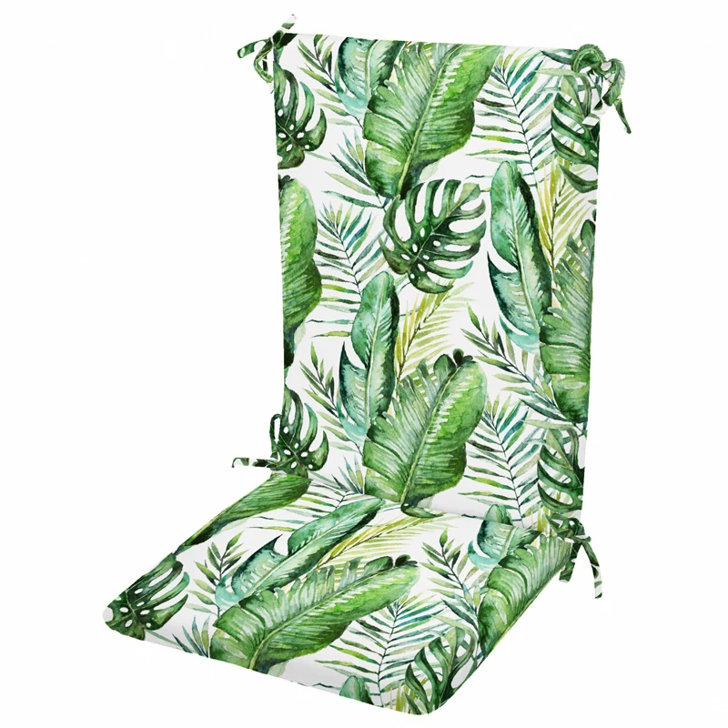 Tropikal Desenli Masa Sandalye Minderi Oturma 42-42-5 cm Sırt 42-52-5 cm