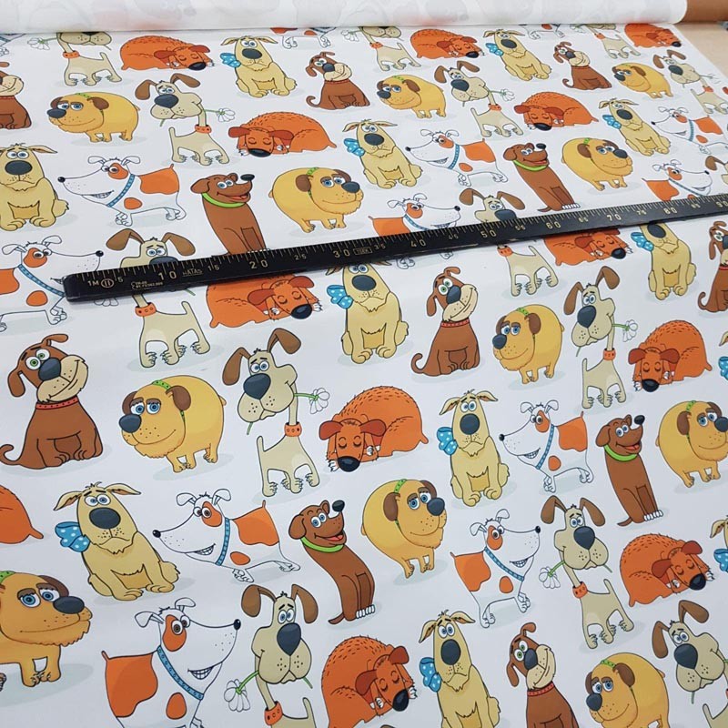 Köpek Desenli Döşemelik Kumaş