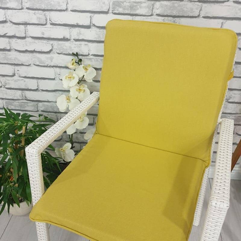 Koyu Sarı Sandalye Minderi Oturma 42-42-5cm Sırt 42-52-5cm
