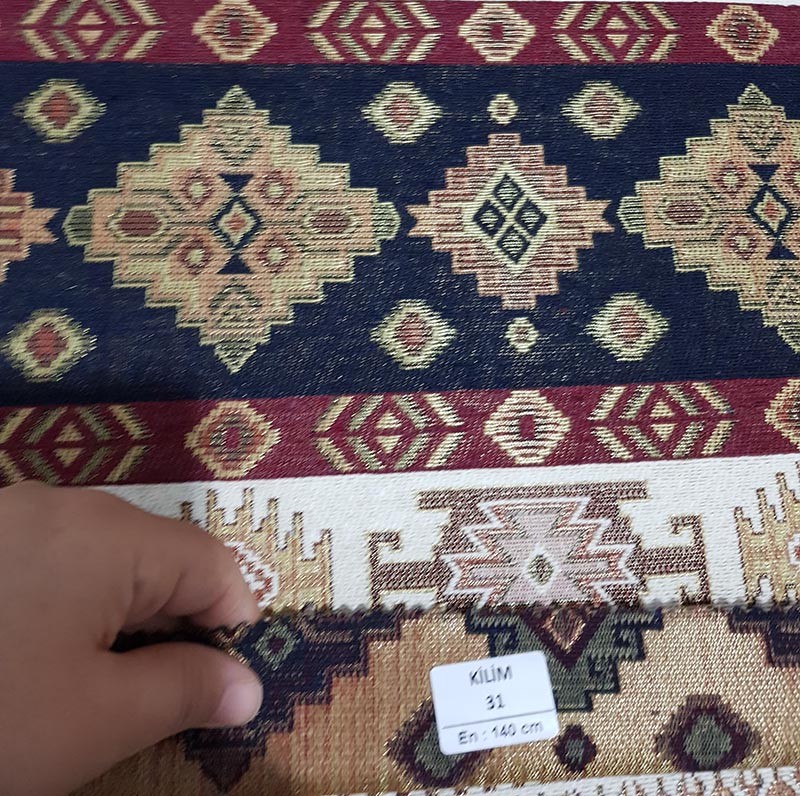Şark Köşesi Kilim Desenli Dokuma Kumaş