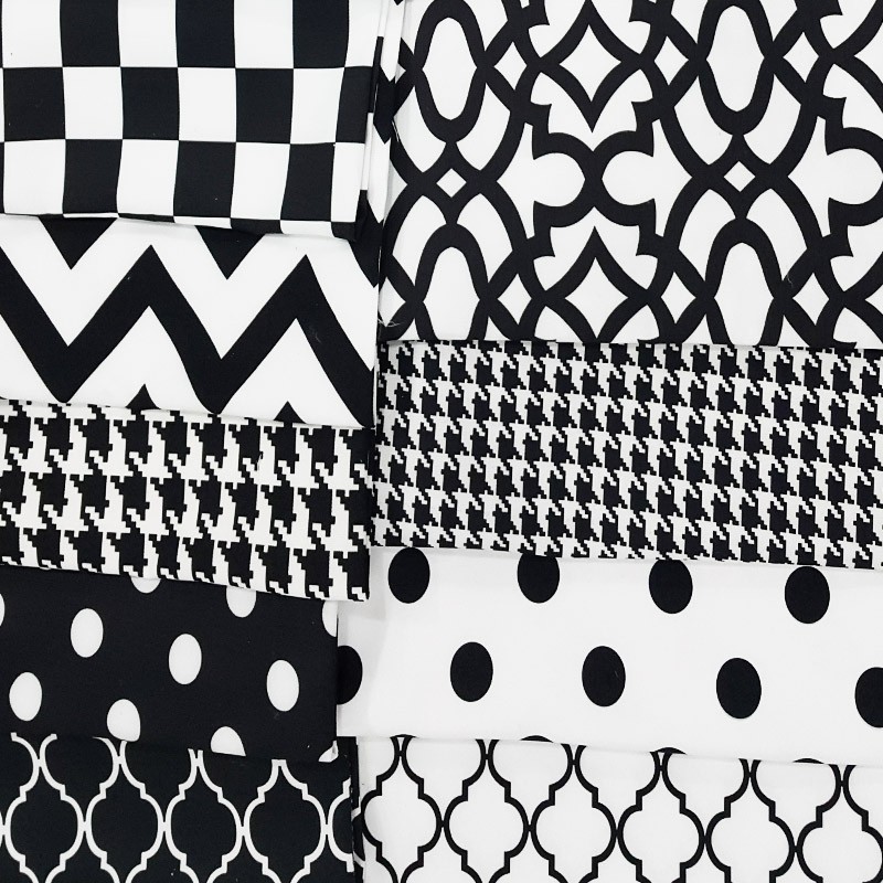 Siyah Beyaz Döşemelik Fon Perdelik Dekoratif Kumaş Serisi