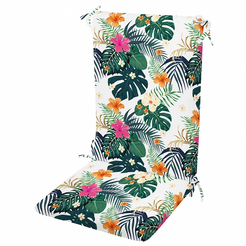 Tropikal Desenli Masa Sandalye Minderi Oturma 42-42-5 cm Sırt 42-52-5 cm