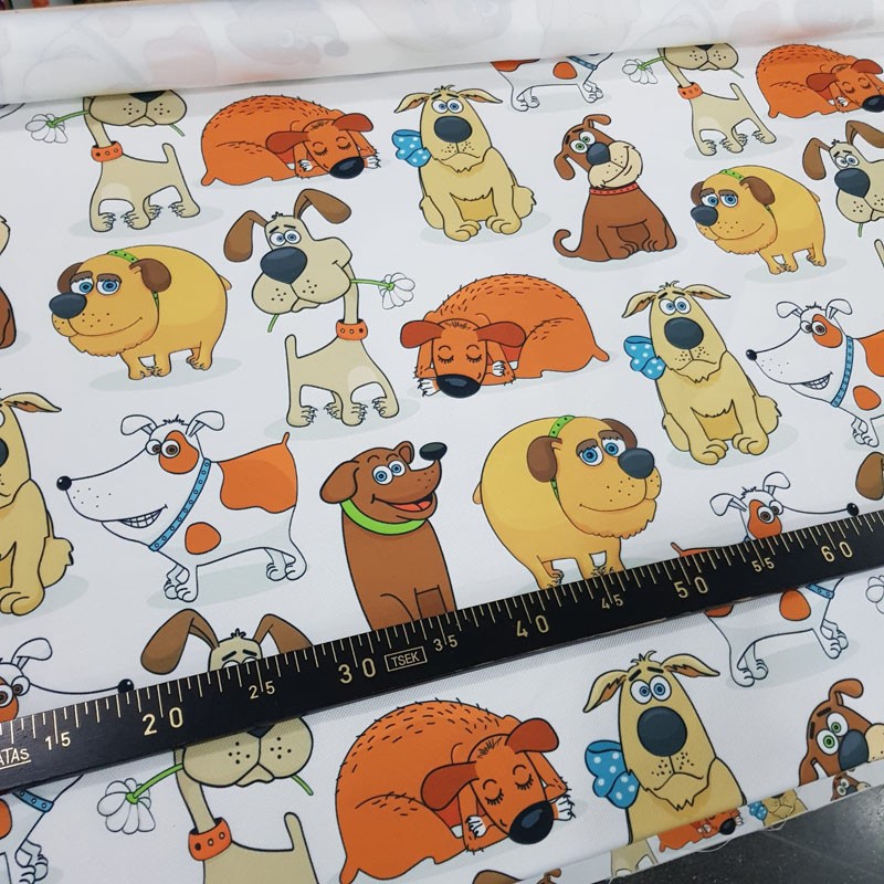Köpek Desenli Döşemelik Kumaş