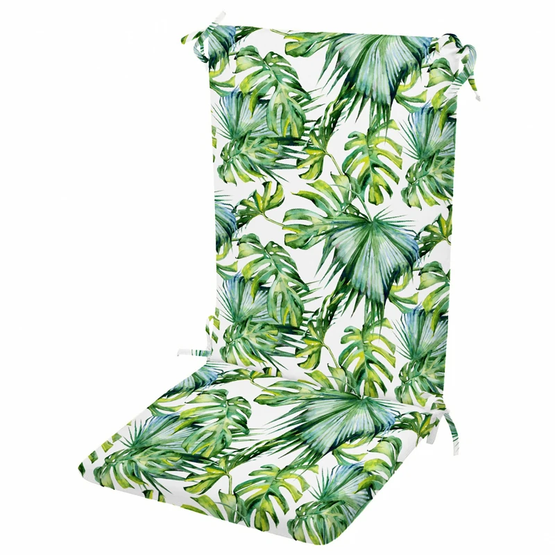 Tropikal Desenli Masa Sandalye Minderi Oturma 42-42-5 cm Sırt 42-52-5 cm