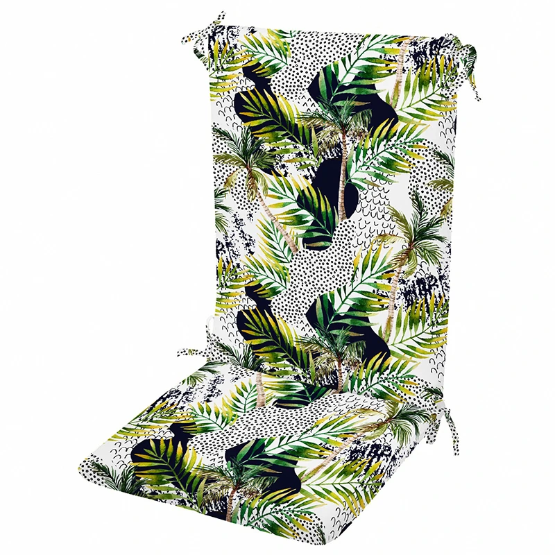 Tropikal Desenli Masa Sandalye Minderi Oturma 42-42-5 cm Sırt 42-52-5 cm