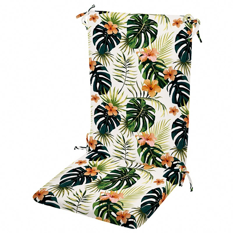 Tropikal Desenli Masa Sandalye Minderi Oturma 42-42-5 cm Sırt 42-52-5 cm