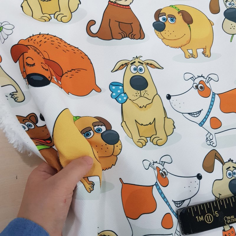 Köpek Desenli Döşemelik Kumaş