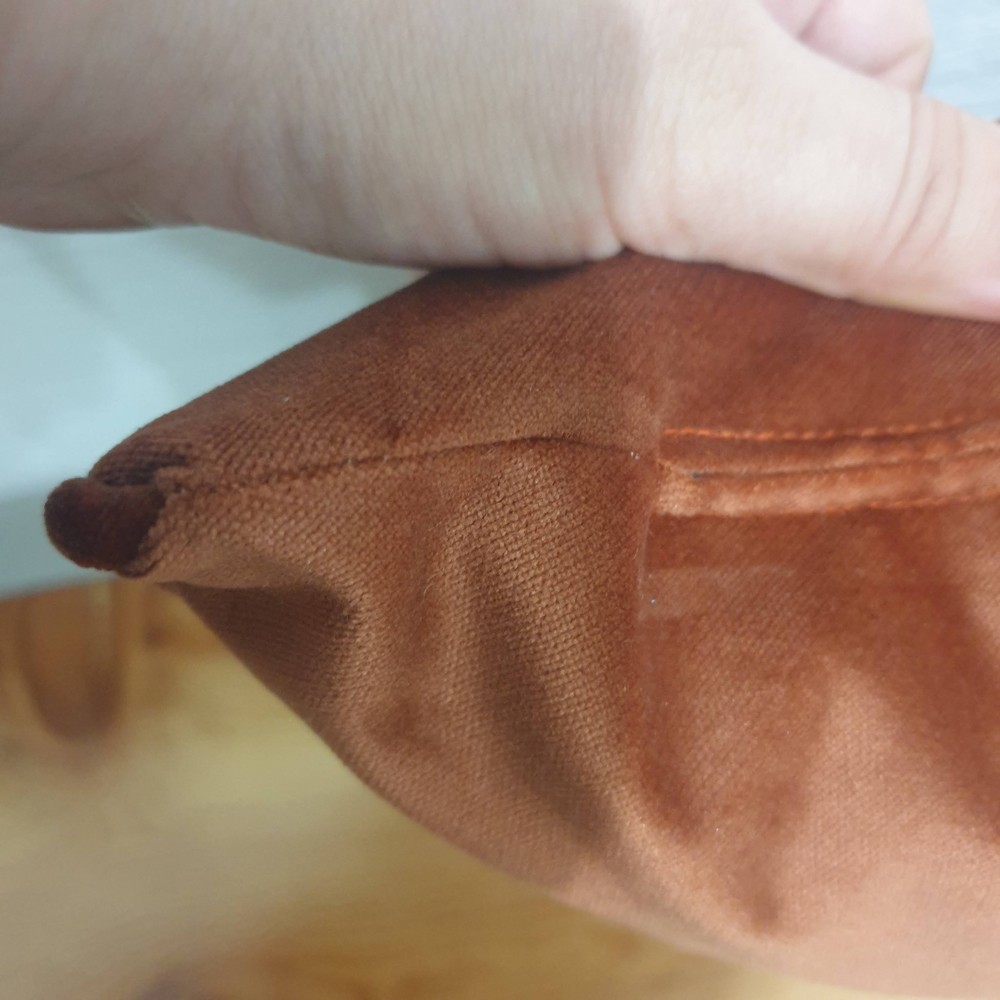 Terracota  Biyeli Kadife Kırlent Yastık Kılıfı Modelleri