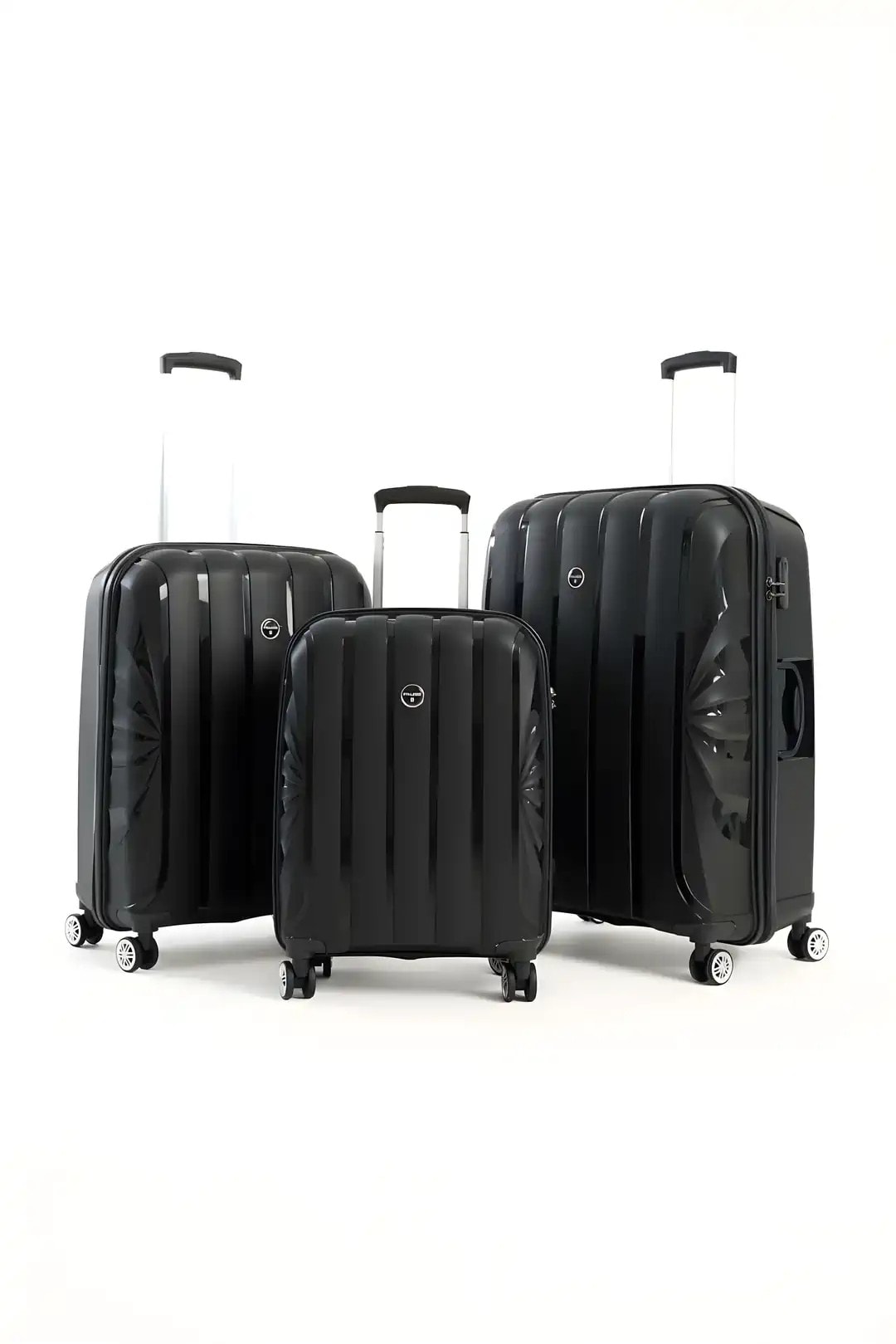 Pause Polipropilen Kırılmaz Silikon 3'lü Valiz Seti - Siyah