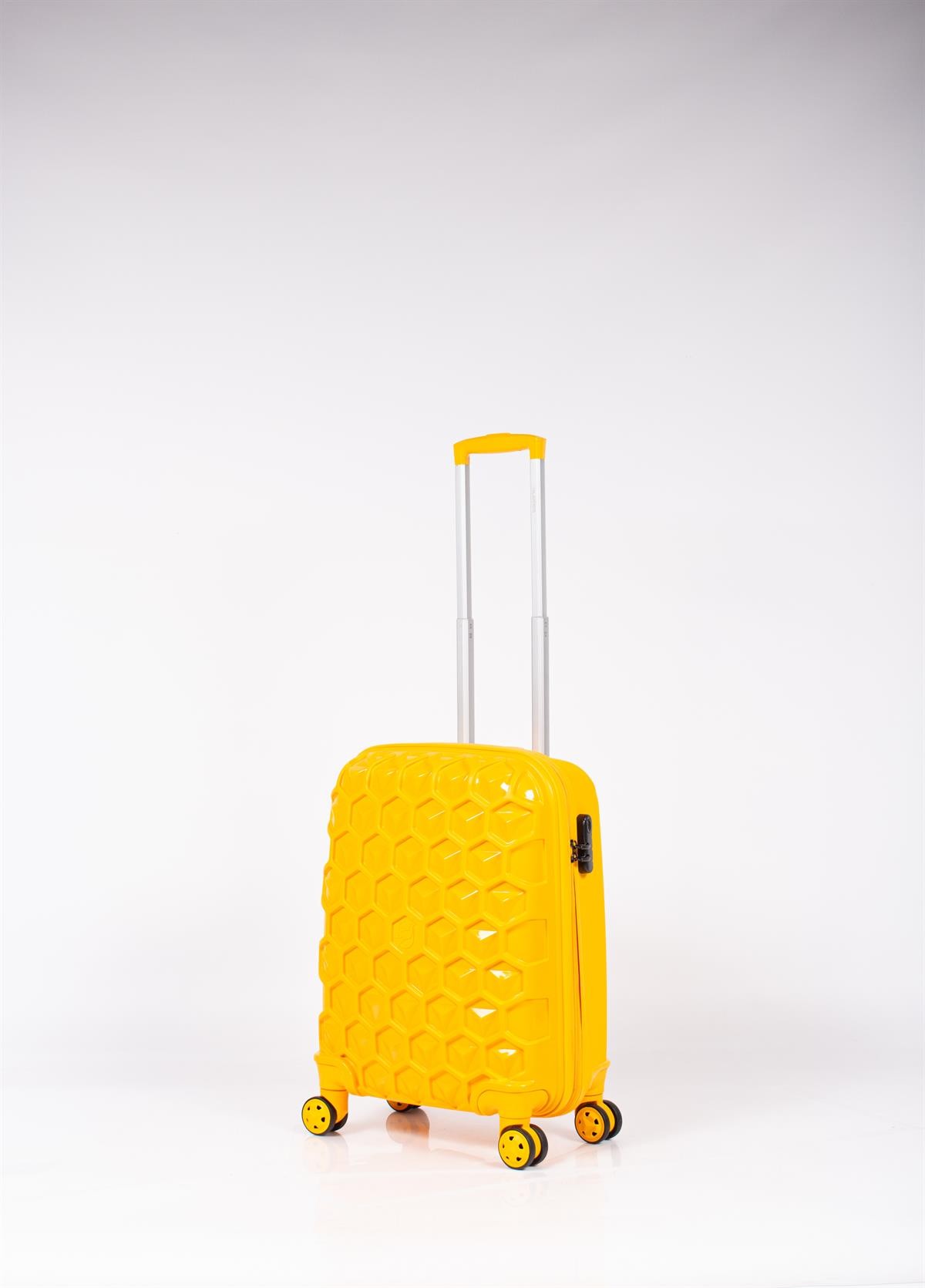 PENTA PP Plastik, Kırılmaz Kabin Boy Çekçekli Seyahat Valizi - Sarı