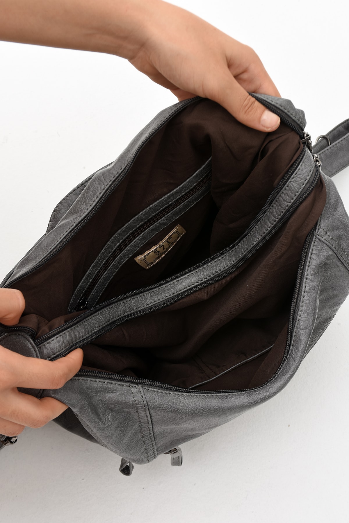 MİLOS Yıkanmış Deri, Kadın Omuz Sırt Çanta