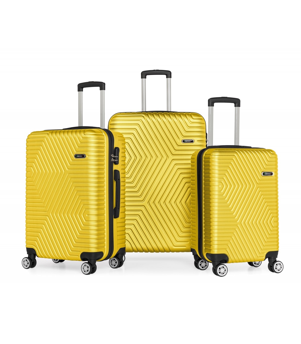 Gedox GDX600 Abs Plastik, 3'lü Set Çekçekli Seyahat Valizi - Sarı