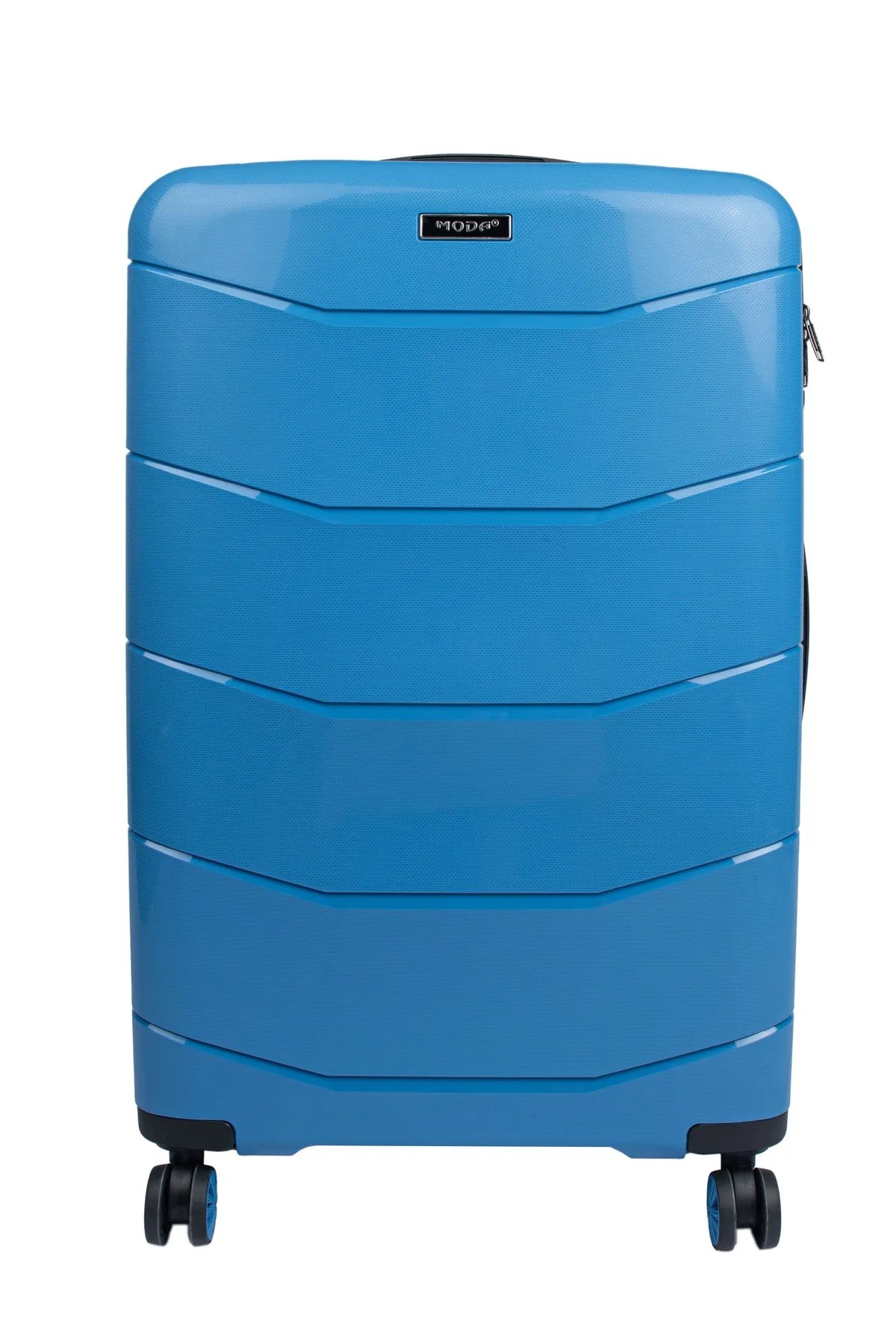 BROWE PP Plastik, Kırılmaz Büyük Boy Çekçekli Seyahat Valizi - Mavi