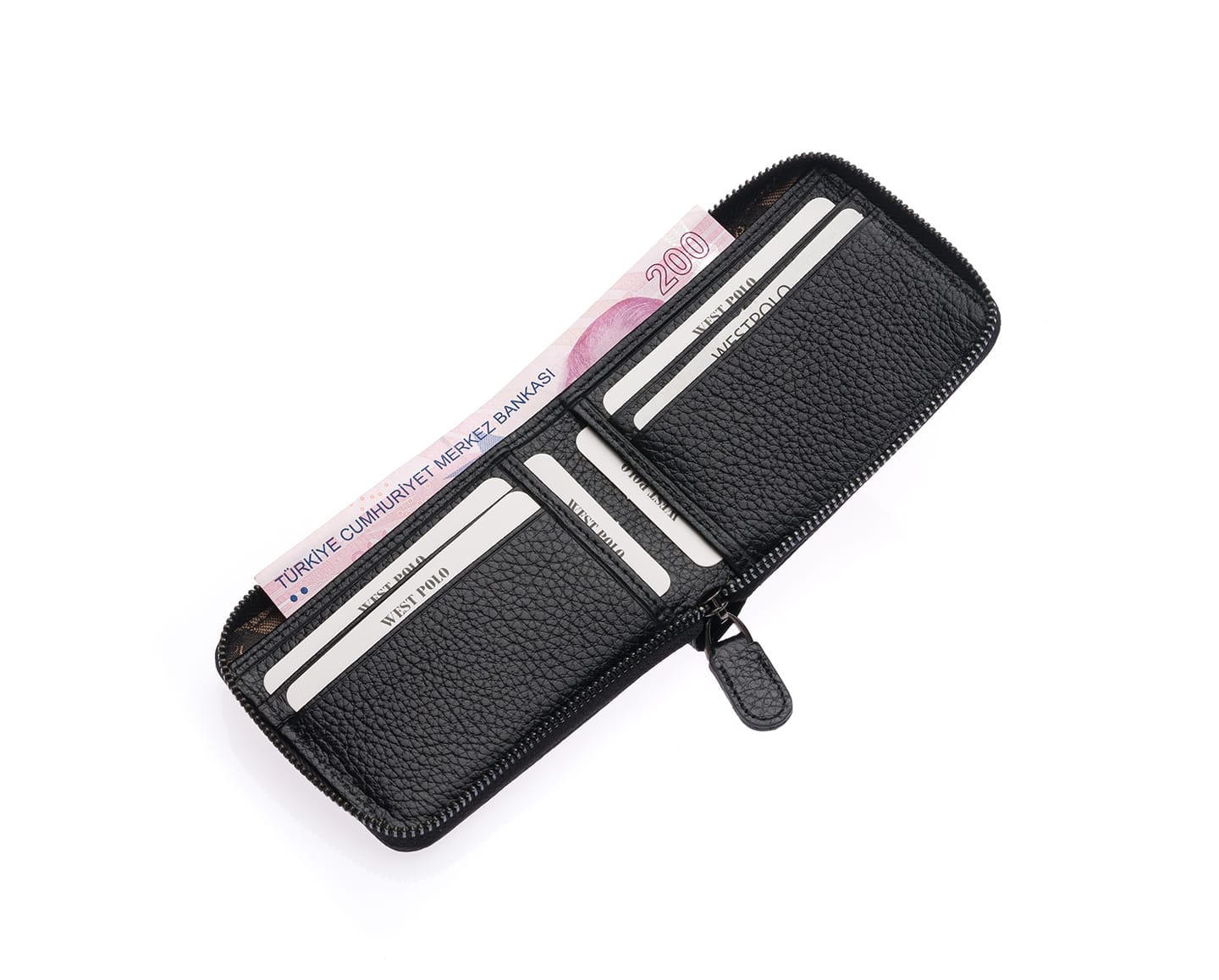 ROGAR Hakiki Deri, Fermuarlı Unisex Cüzdan