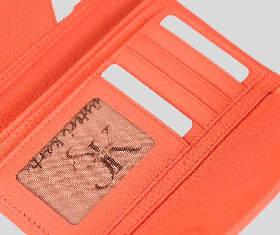 PETRA Hakiki Deri, Turuncu Kartlıklı Kısa Kadın Cüzdan