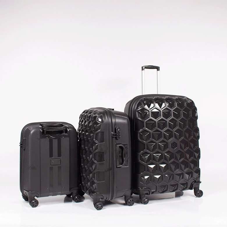 PENTA PP Plastik, Kırılmaz 3'lü Set Çekçekli Seyahat Valizi - Siyah