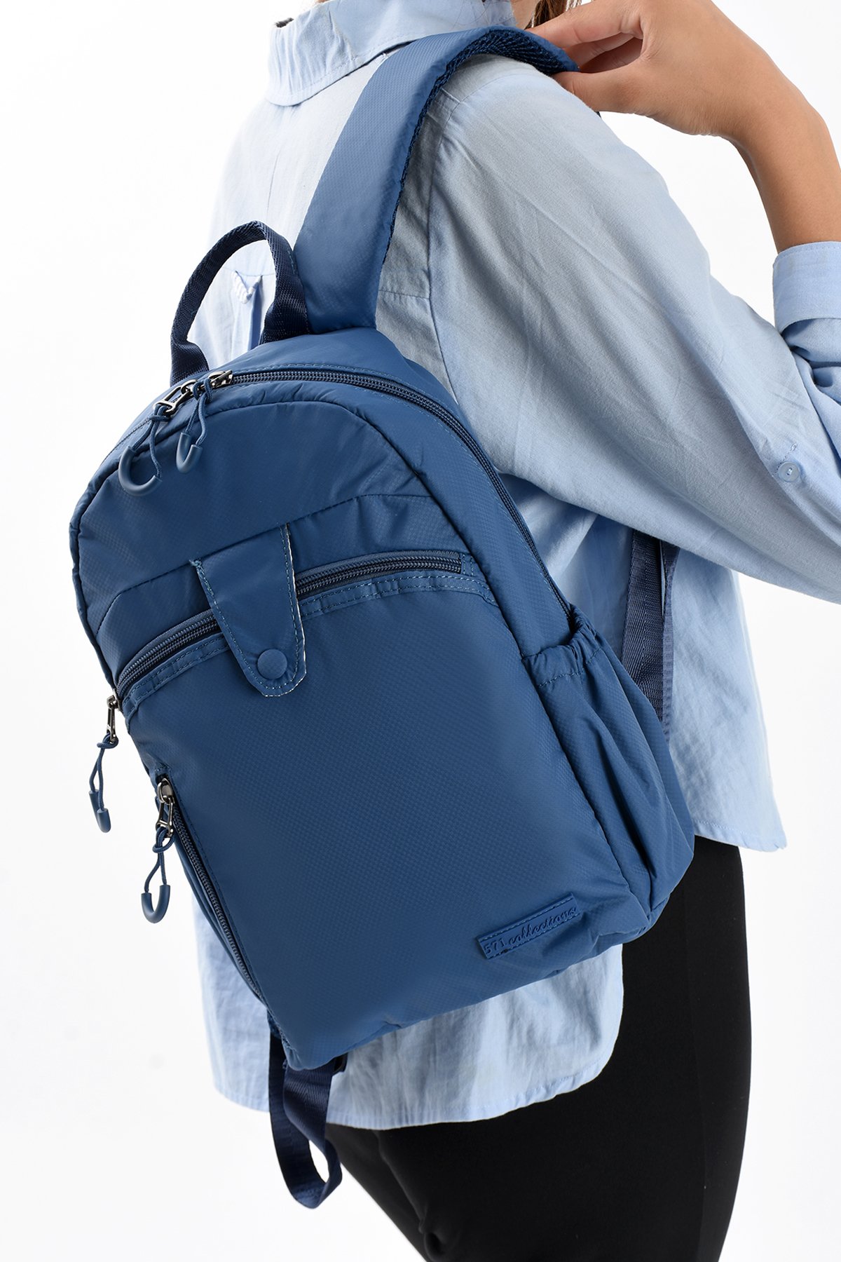 COLE Paraşüt Kumaş, Suya Dayanıklı Günlük Boy Unisex Sırt Çantası  - Mavi